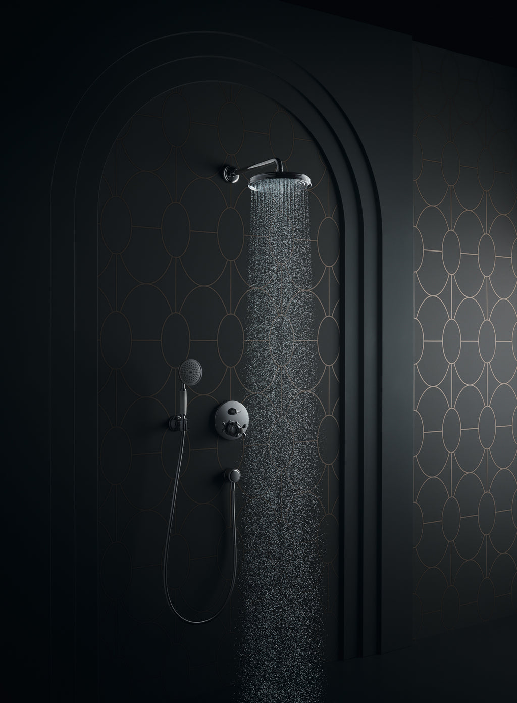 AXOR Montreux Overhead Shower 240 1jet Classic from Brandt in Chrome finish