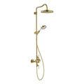 AXOR Montreux Shower Column with Thermostat and Overhead Shower 240 1jet from Brandt in Brushed Brass finish