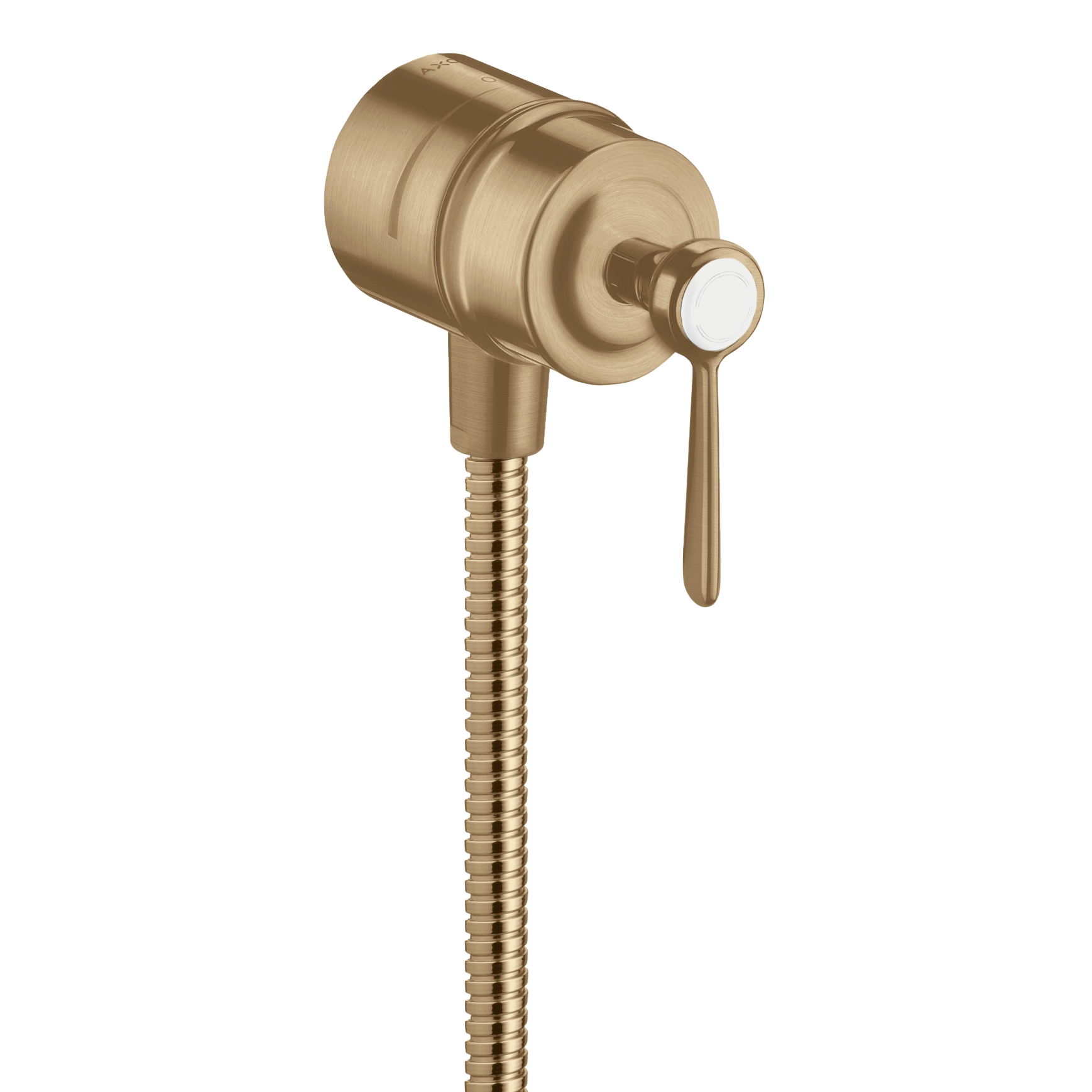 AXOR Montreux Wall Outlet Stop with Non-Return Valve, Shut-Off Valve and Lever Handles from Brandt in Brushed Bronze finish