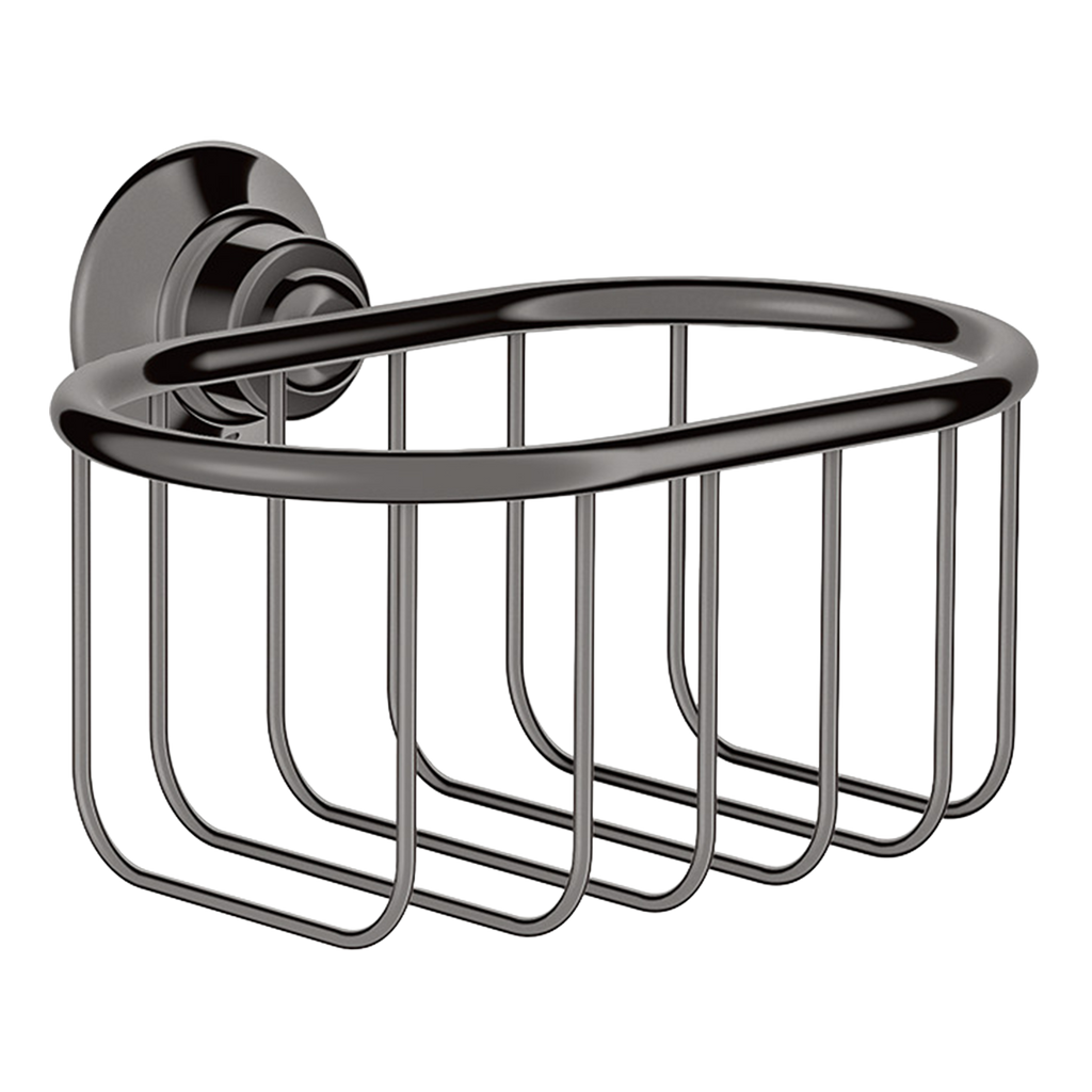 AXOR Montreux Soap Basket 160/101 from Brandt in Polished Black Chrome finish