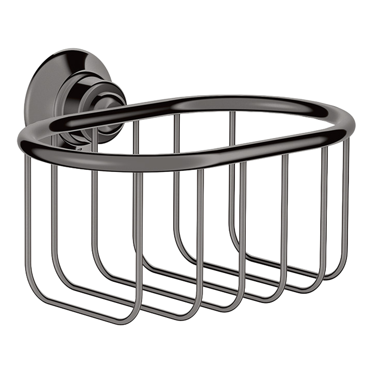 AXOR Montreux Soap Basket 160/101 from Brandt in Polished Black Chrome finish