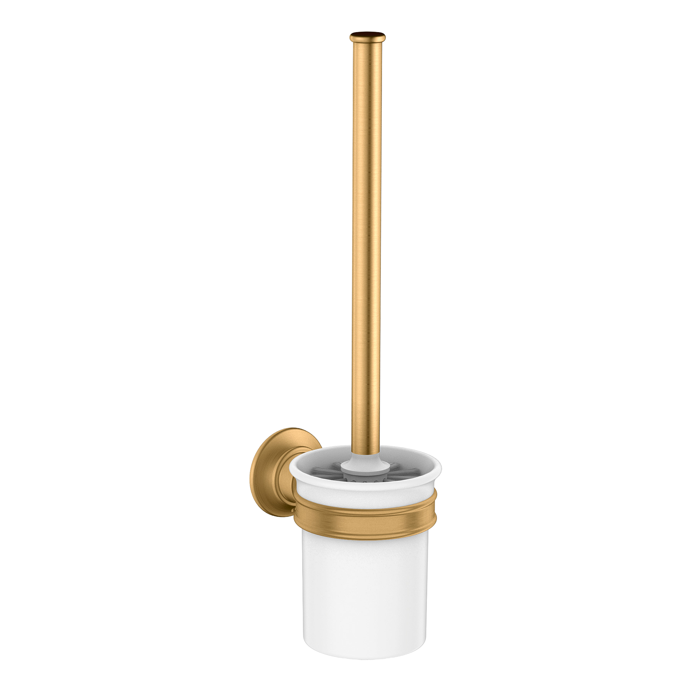 AXOR Montreux Wall-Mounted Toilet Brush from Brandt in Brushed Brass finish