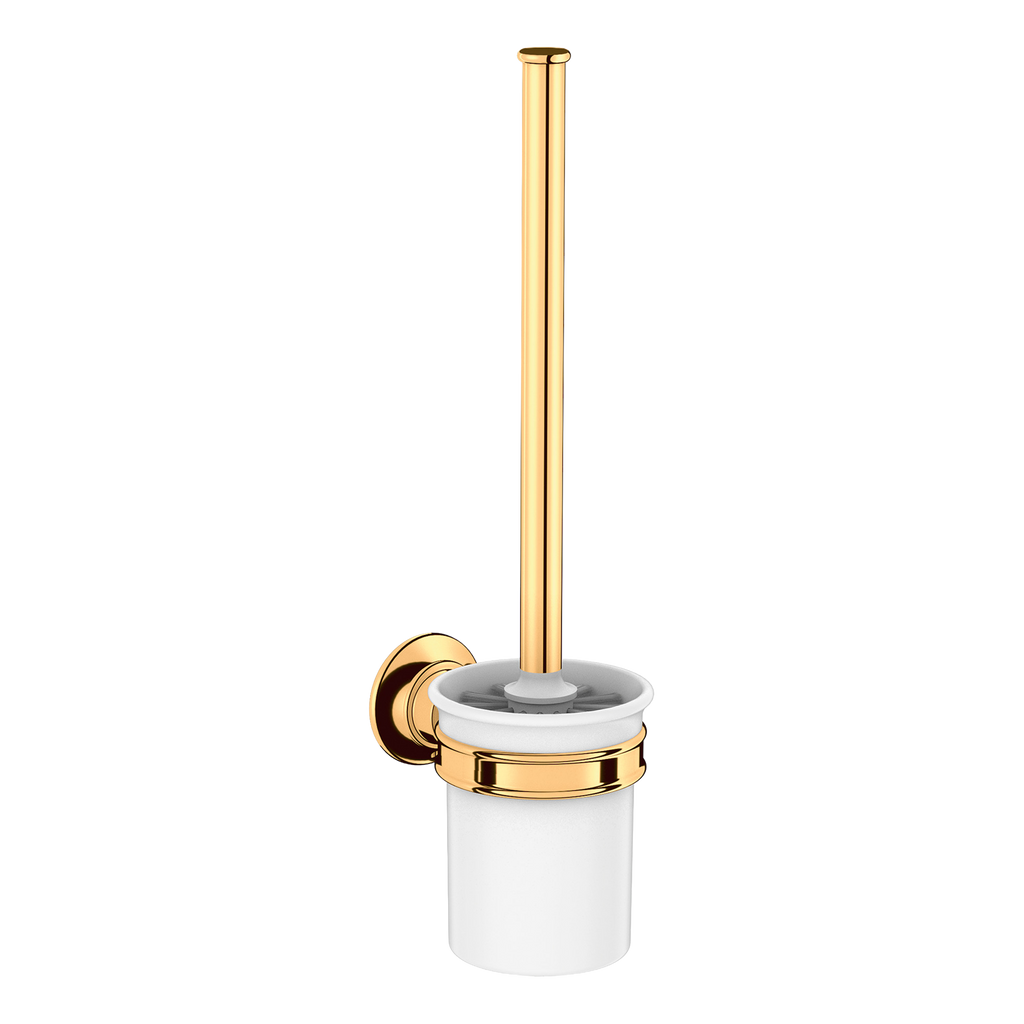 AXOR Montreux Wall-Mounted Toilet Brush from Brandt in Polished Gold Optic finish