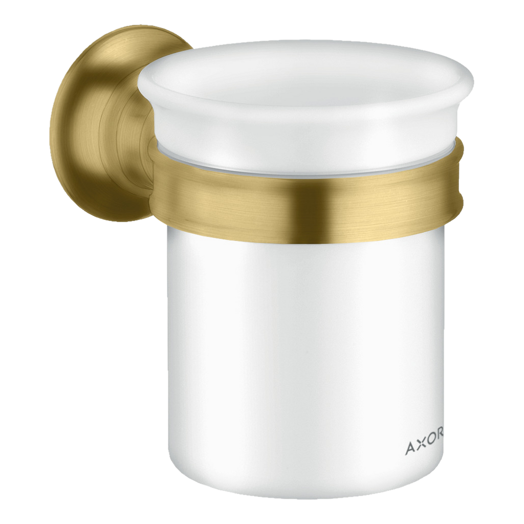 AXOR Montreux Toothbrush Tumbler from Brandt in Brushed Gold Optic finish