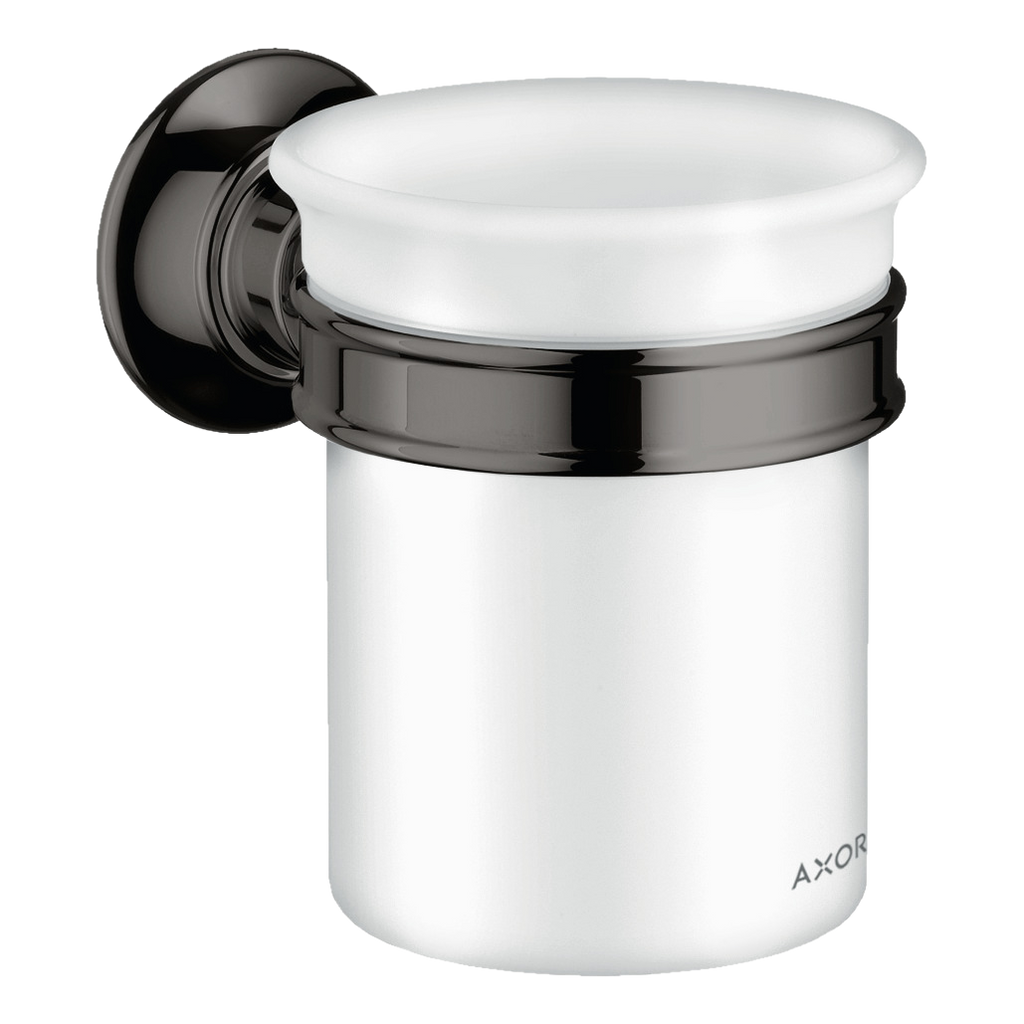 AXOR Montreux Toothbrush Tumbler from Brandt in Polished Black Chrome finish