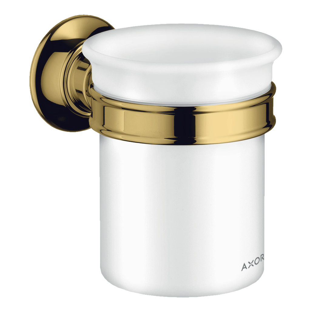 AXOR Montreux Toothbrush Tumbler from Brandt in Polished Gold Optic finish
