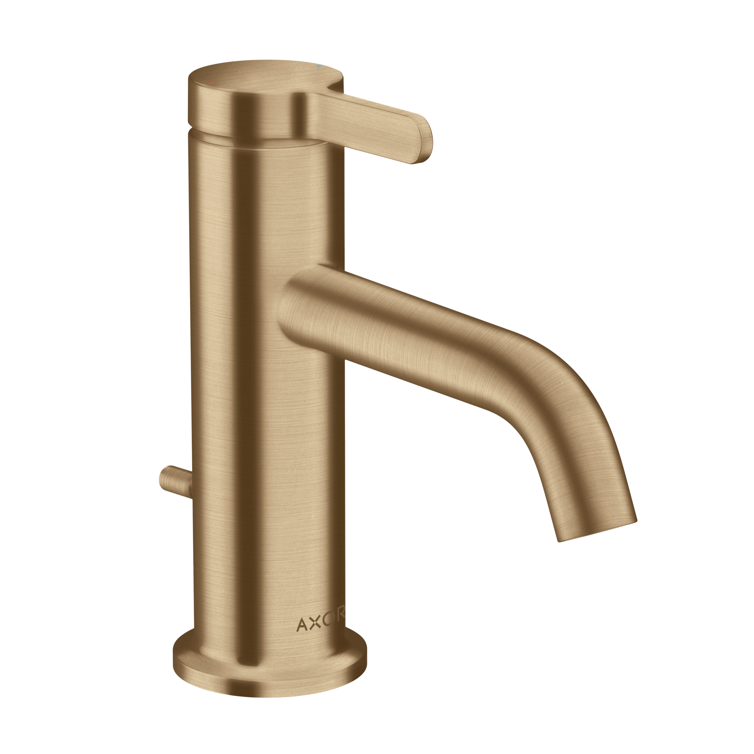 AXOR One Single Lever Handle Basin Mixer Faucet 70 with Pop-Up Waste Set from Brandt in Brushed Bronze finish