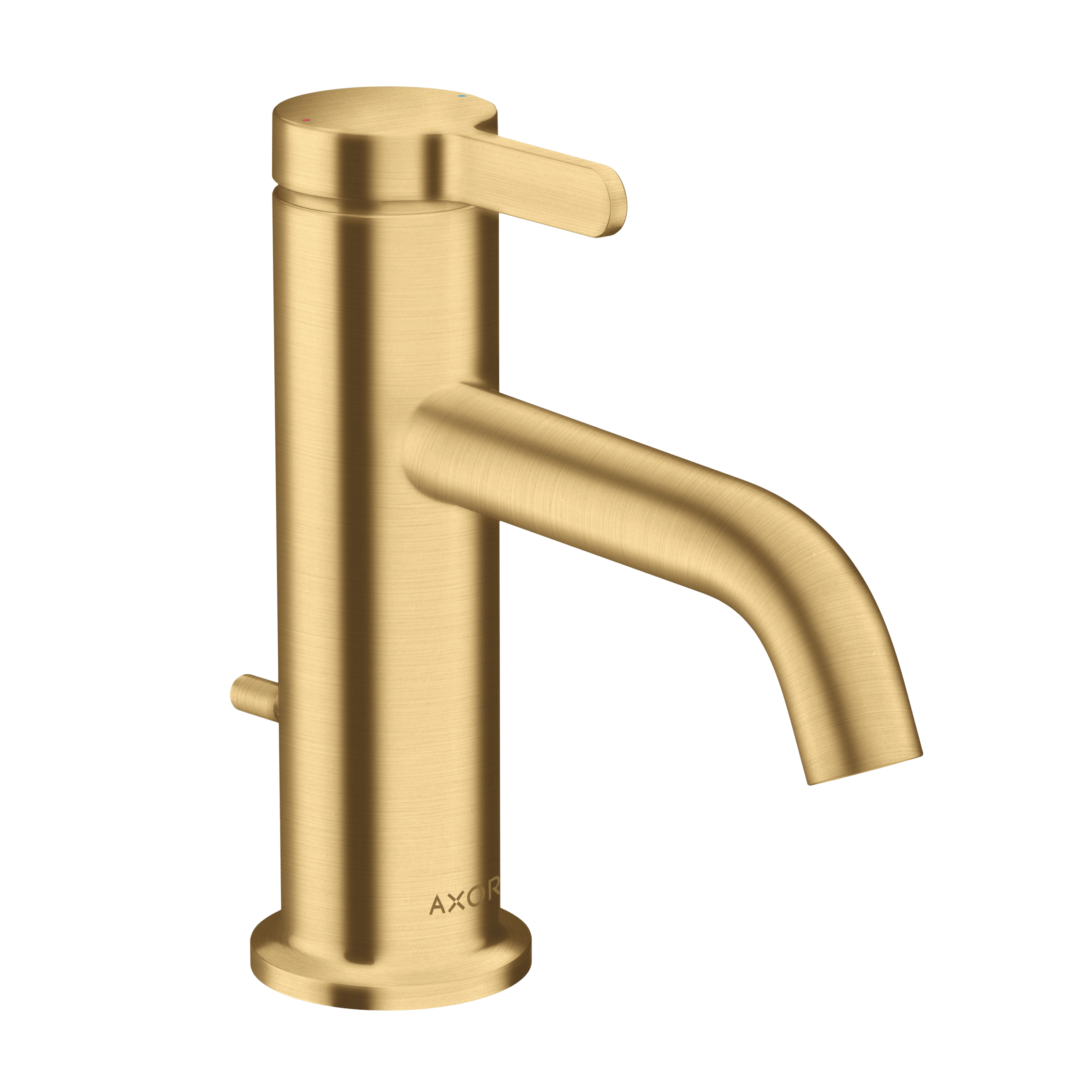 AXOR One Single Lever Handle Basin Mixer Faucet 70 with Pop-Up Waste Set from Brandt in Brushed Gold Optic finish