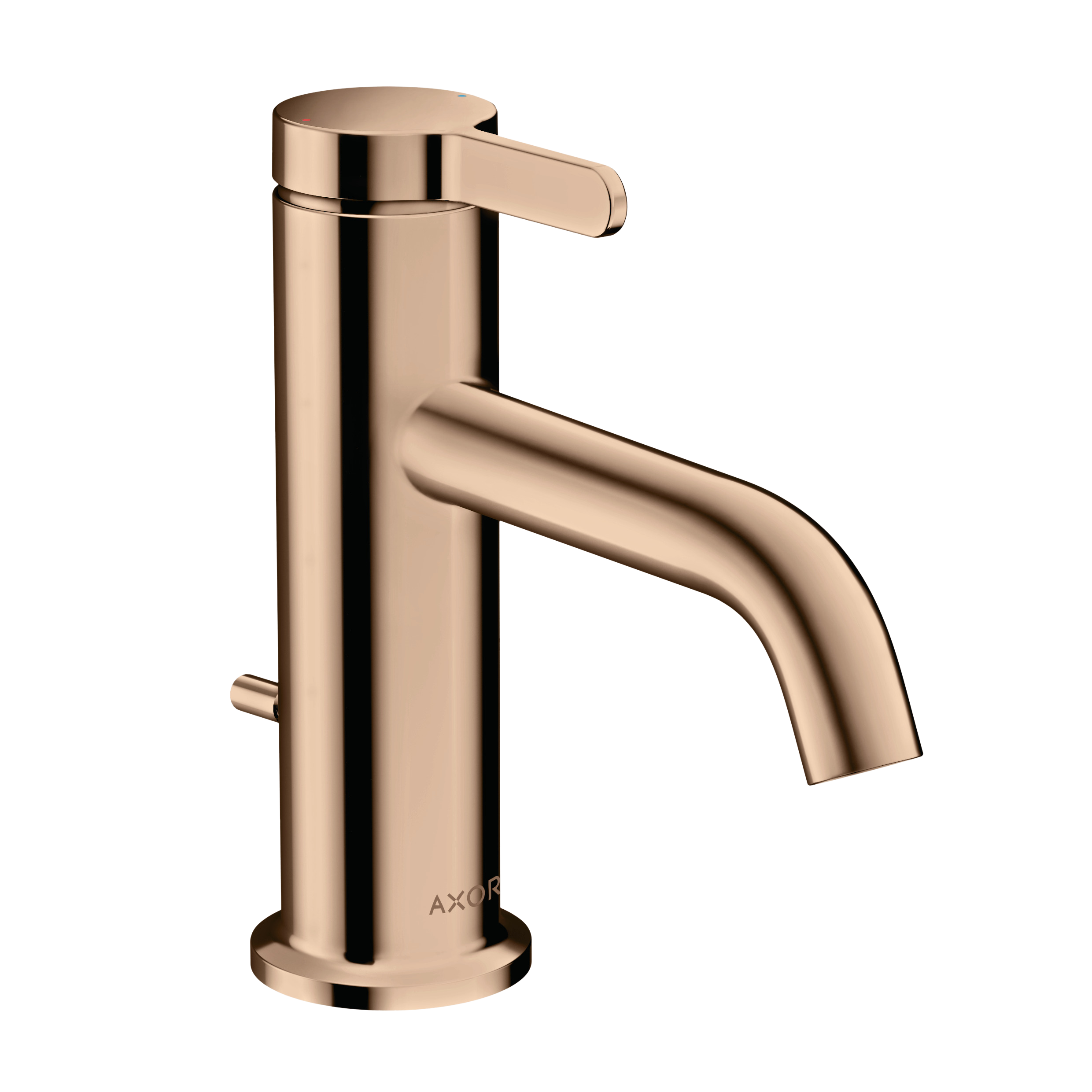 AXOR One Single Lever Handle Basin Mixer Faucet 70 with Pop-Up Waste Set from Brandt in Polished Red Gold finish