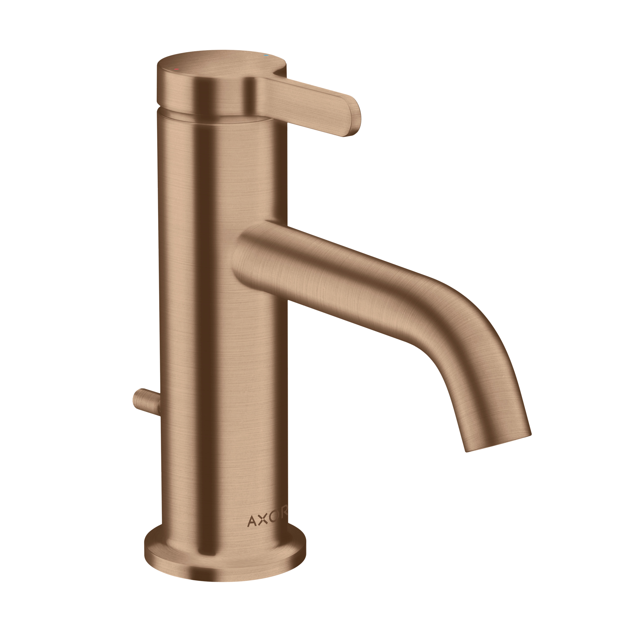 AXOR One Single Lever Handle Basin Mixer Faucet 70 with Pop-Up Waste Set from Brandt in Polished Red Gold finish