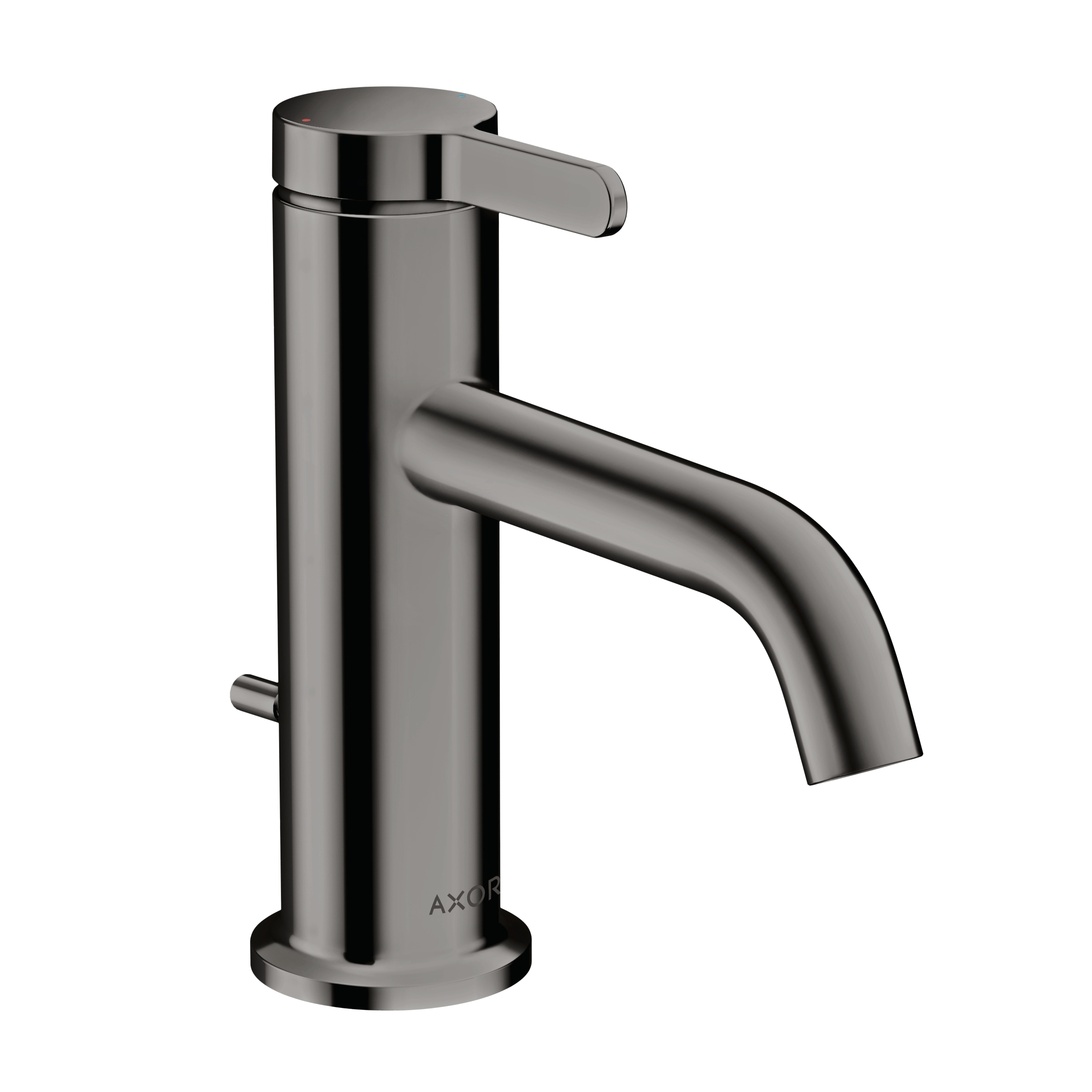 AXOR One Single Lever Handle Basin Mixer Faucet 70 with Pop-Up Waste Set from Brandt in Polished Black Chrome finish