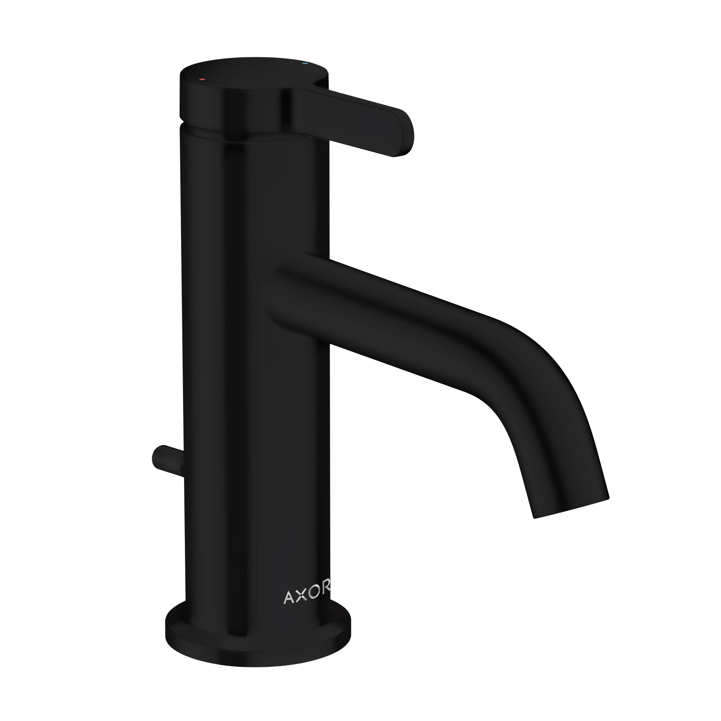 AXOR One Single Lever Handle Basin Mixer Faucet 70 with Pop-Up Waste Set from Brandt in Matt Black finish