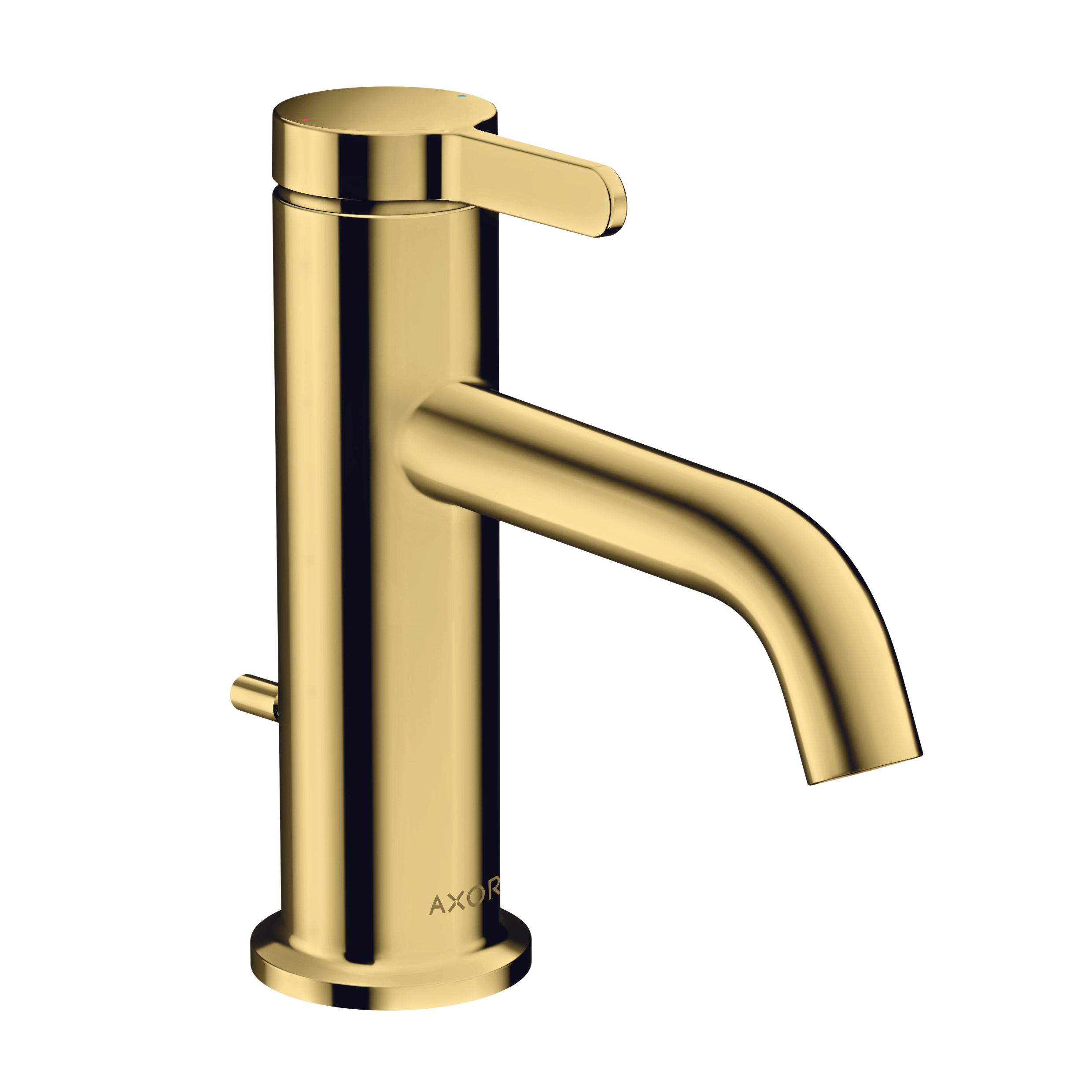 AXOR One Single Lever Handle Basin Mixer Faucet 70 with Pop-Up Waste Set from Brandt in Brushed Red Gold finish