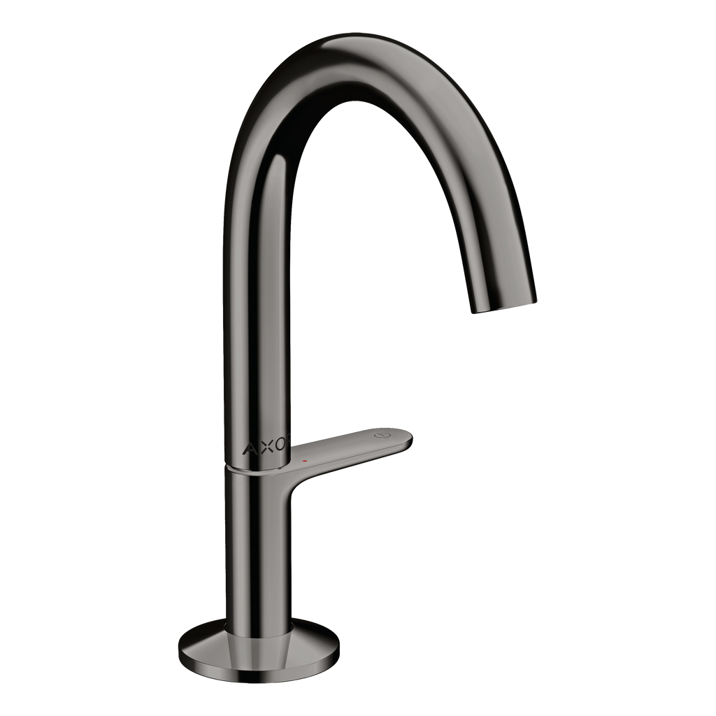 AXOR One Basin Mixer Faucet Select 140 with Push-Open Waste Set from Brandt in Polished Black Chrome finish