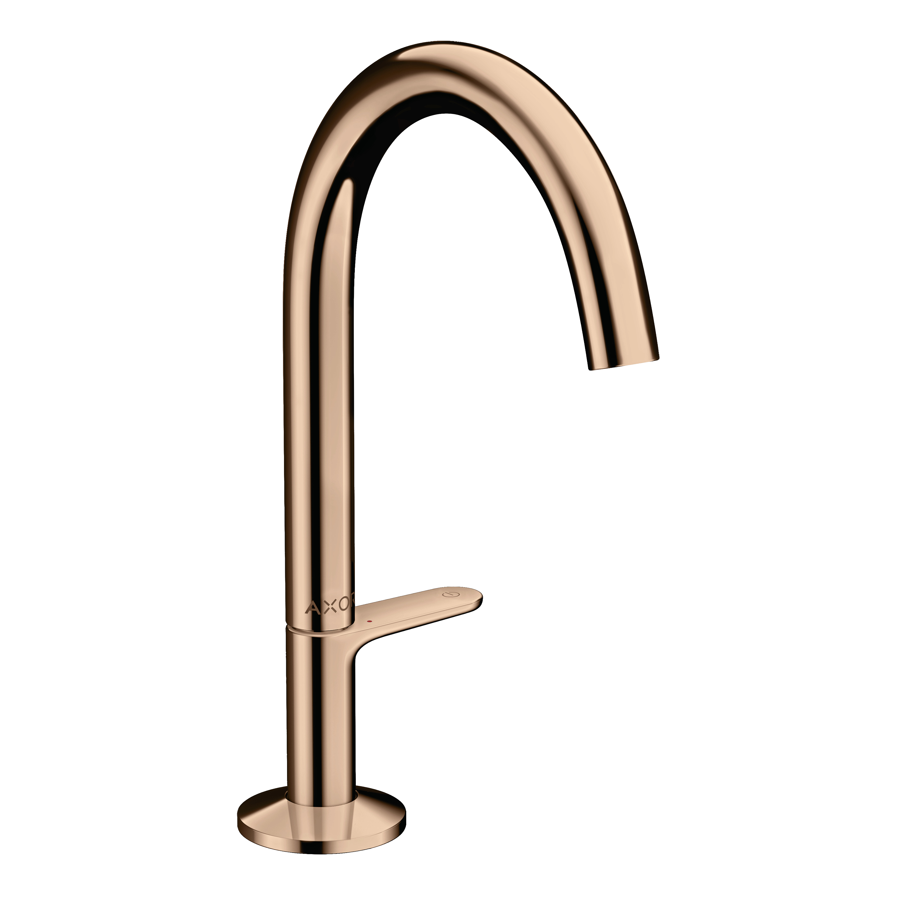 AXOR One Basin Mixer Faucet Select 170 with Push-Open Waste Set from Brandt in Polished Red Gold finish