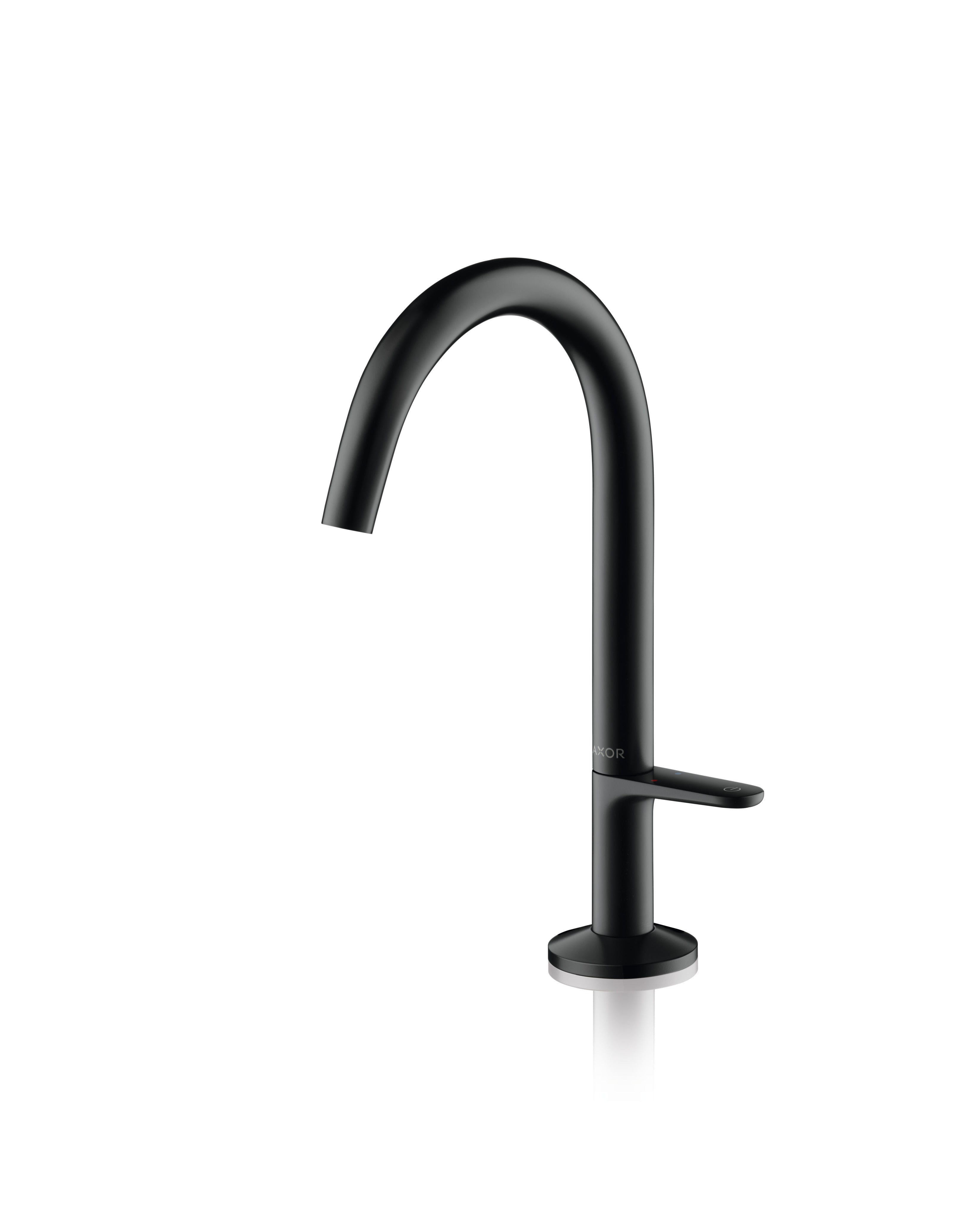 AXOR One Basin Mixer Faucet Select 170 with Push-Open Waste Set from Brandt in Matt Black finish
