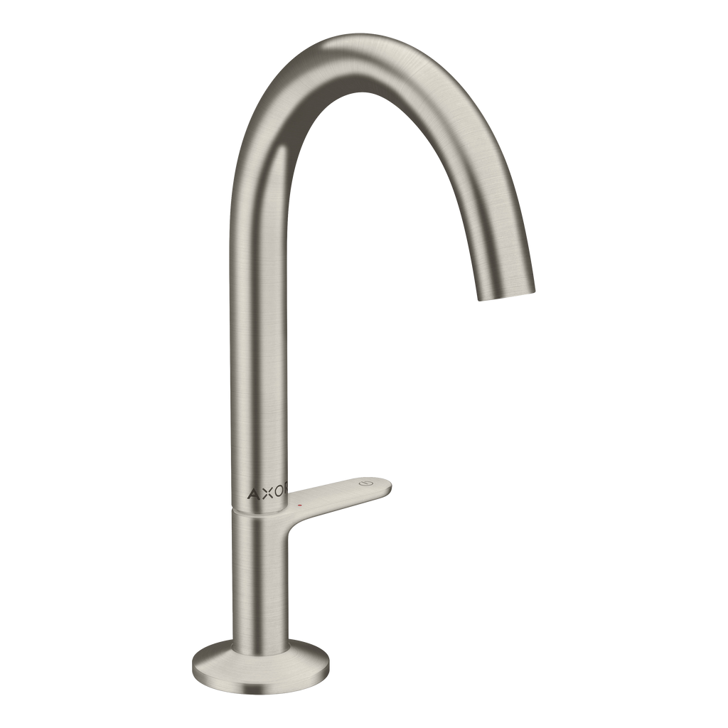 AXOR One Basin Mixer Faucet Select 170 with Push-Open Waste Set from Brandt in Stainless Steel Optic finish