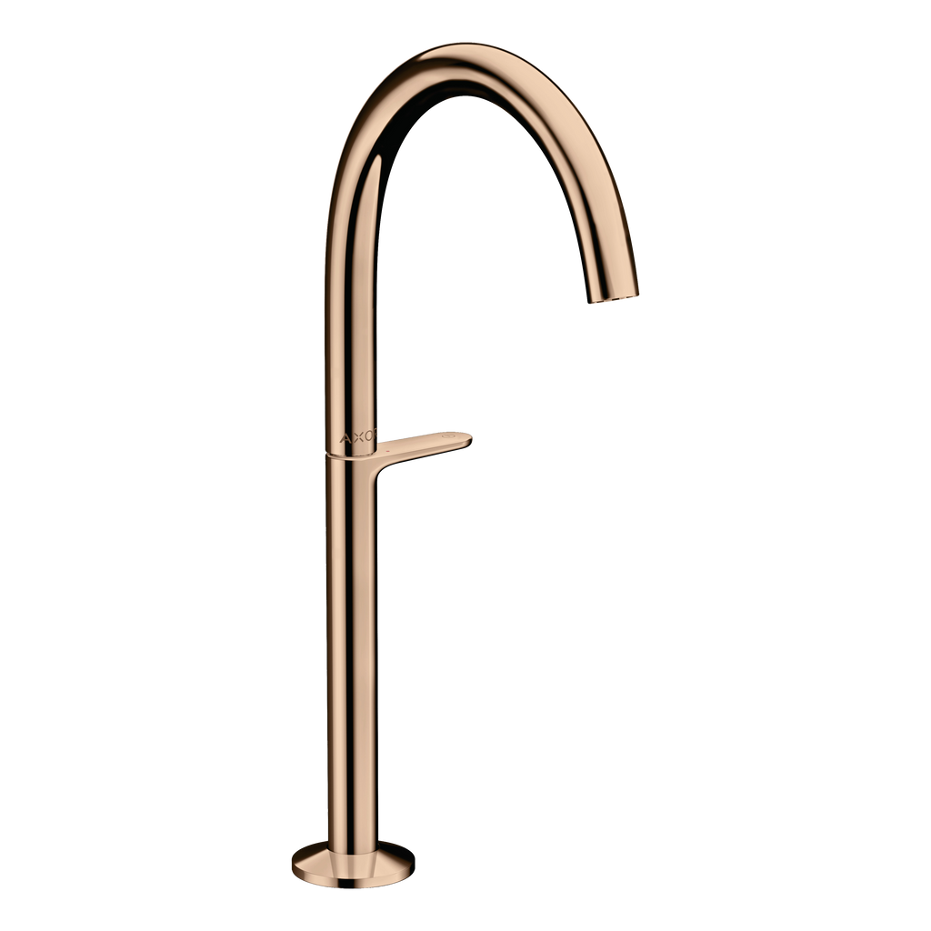 AXOR One Basin Mixer Faucet Select 260 with Push-Open Waste Set from Brandt in Polished Red Gold finish