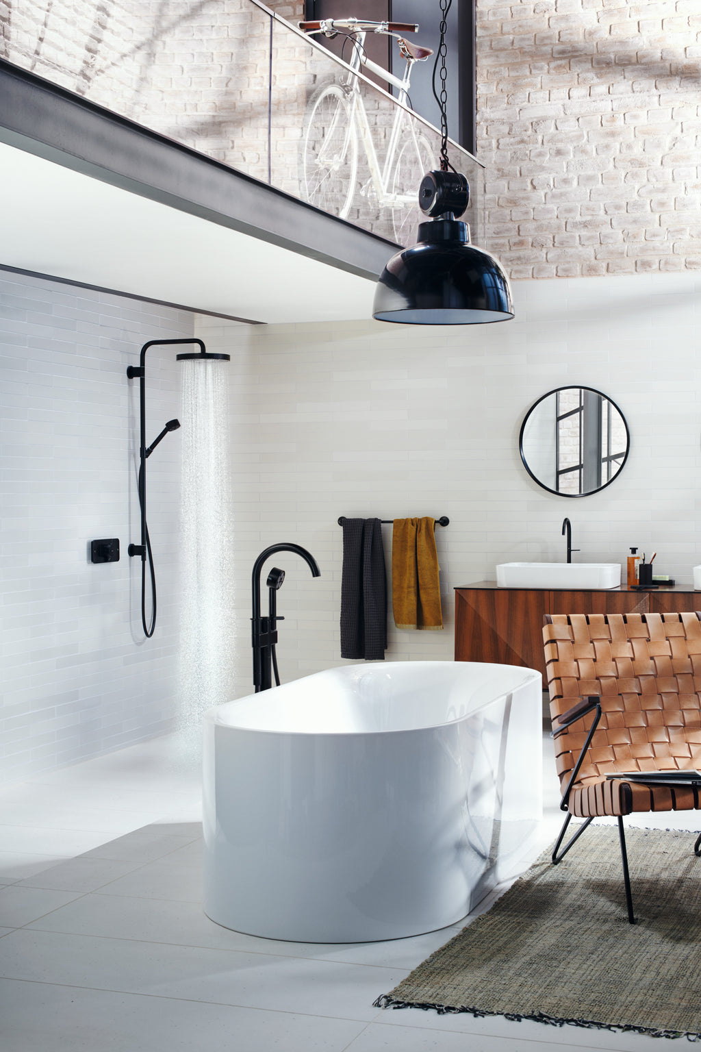 AXOR One Basin Mixer Faucet Select 260 with Push-Open Waste Set from Brandt in Matt Black finish