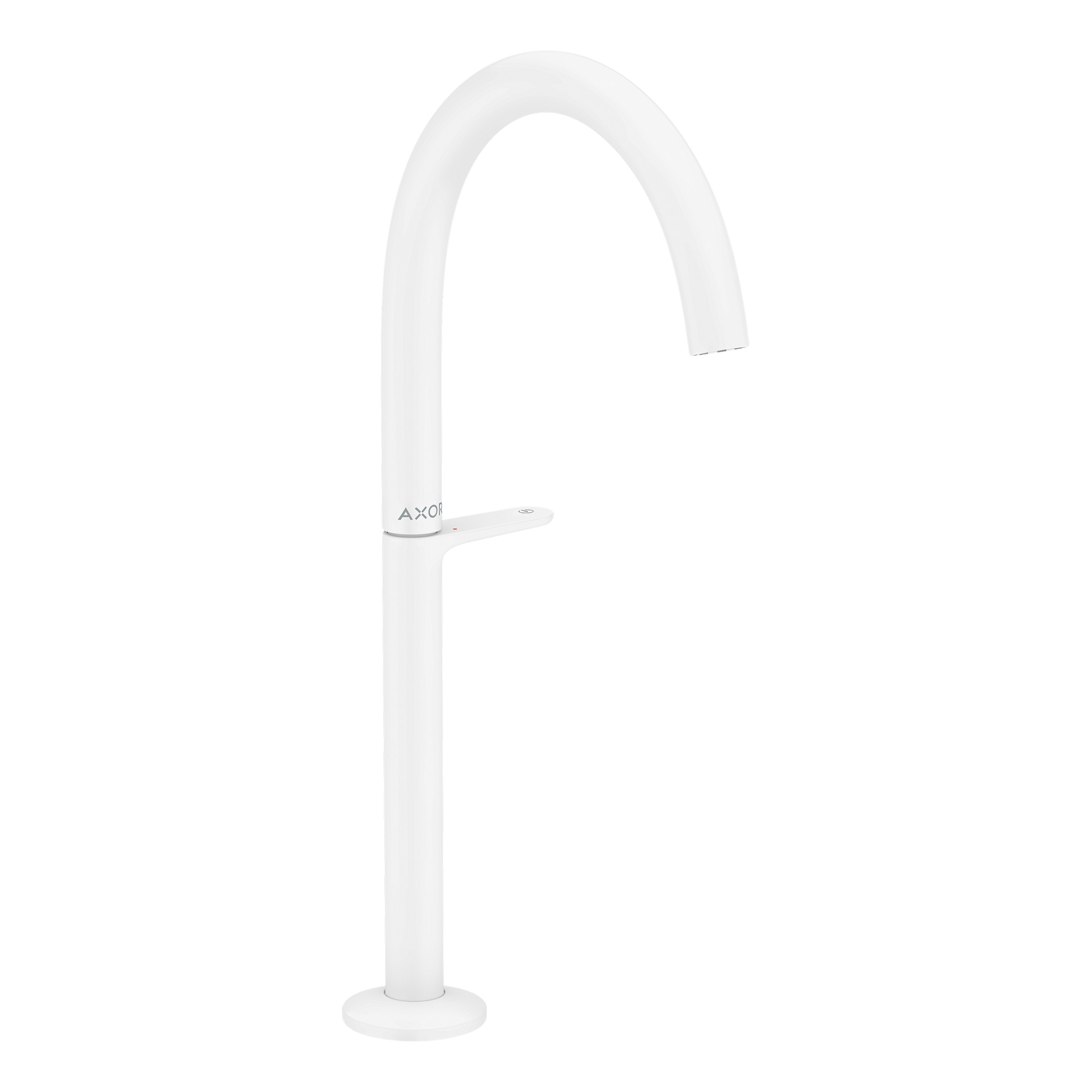 AXOR One Basin Mixer Faucet Select 260 with Push-Open Waste Set from Brandt in Matt White finish