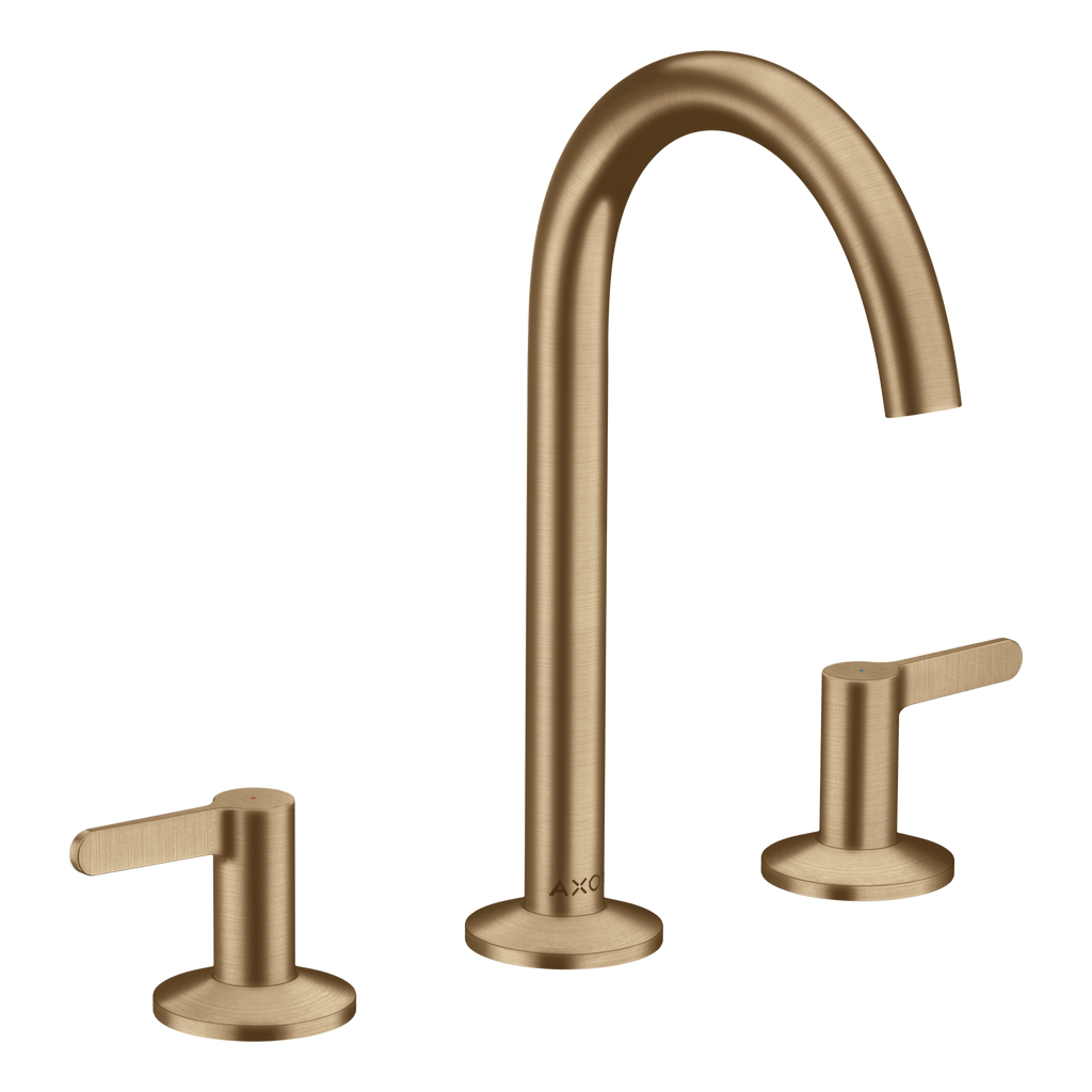 AXOR One 3-Hole Basin Mixer Faucet 170 with Push-Open Waste Set from Brandt in Brushed Bronze finish
