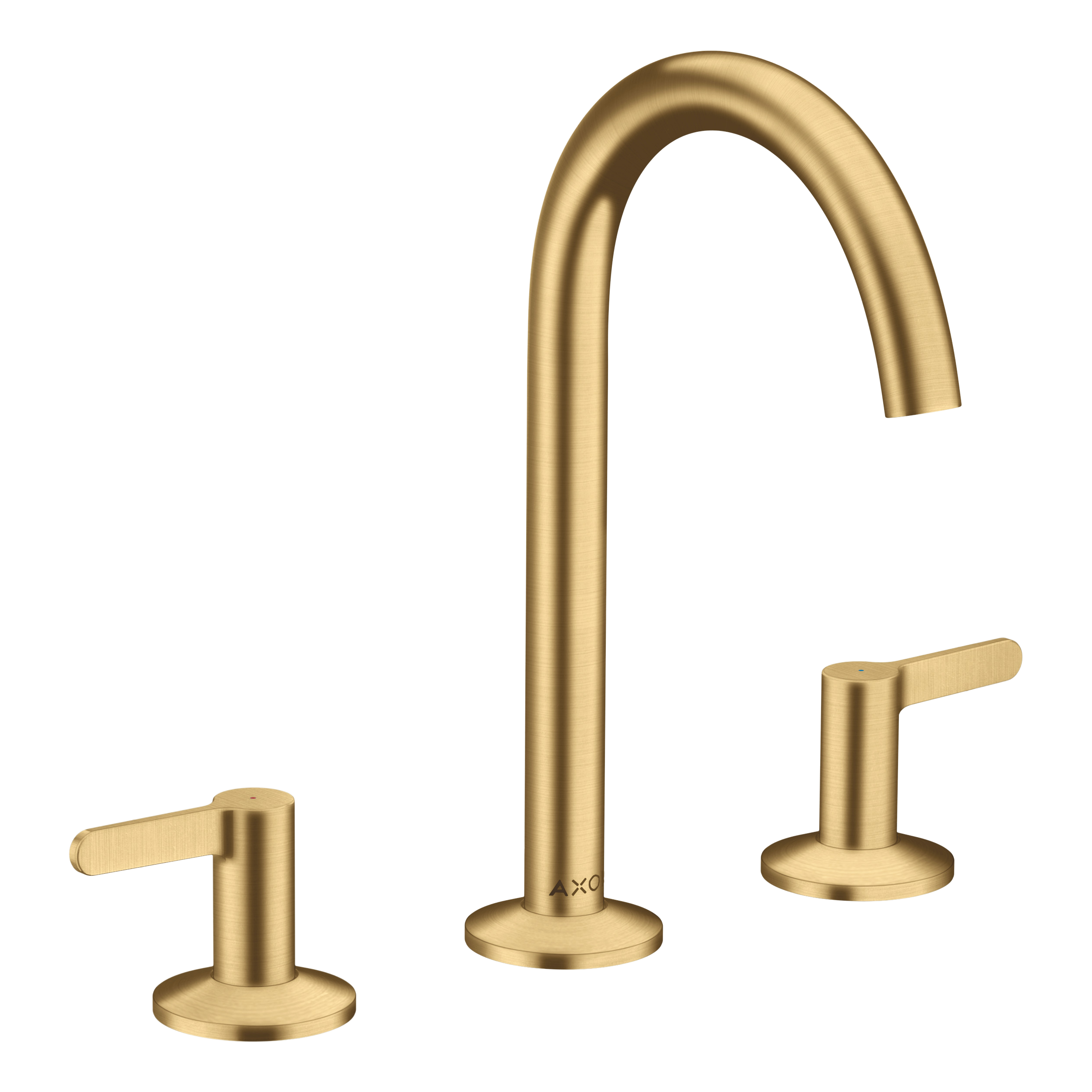 AXOR One 3-Hole Basin Mixer Faucet 170 with Push-Open Waste Set from Brandt in Brushed Gold Optic finish