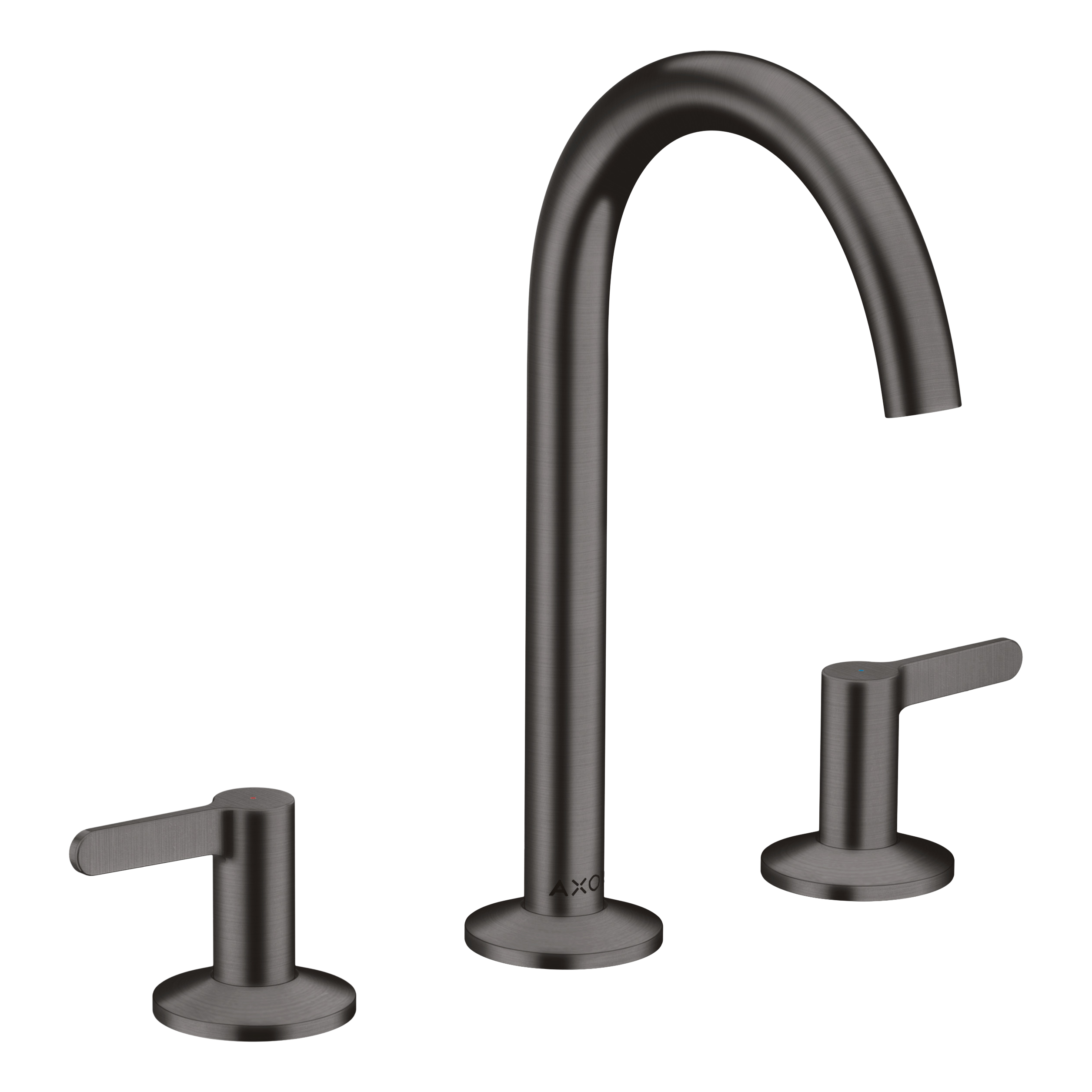 AXOR One 3-Hole Basin Mixer Faucet 170 with Push-Open Waste Set from Brandt in Brushed Black Chrome finish