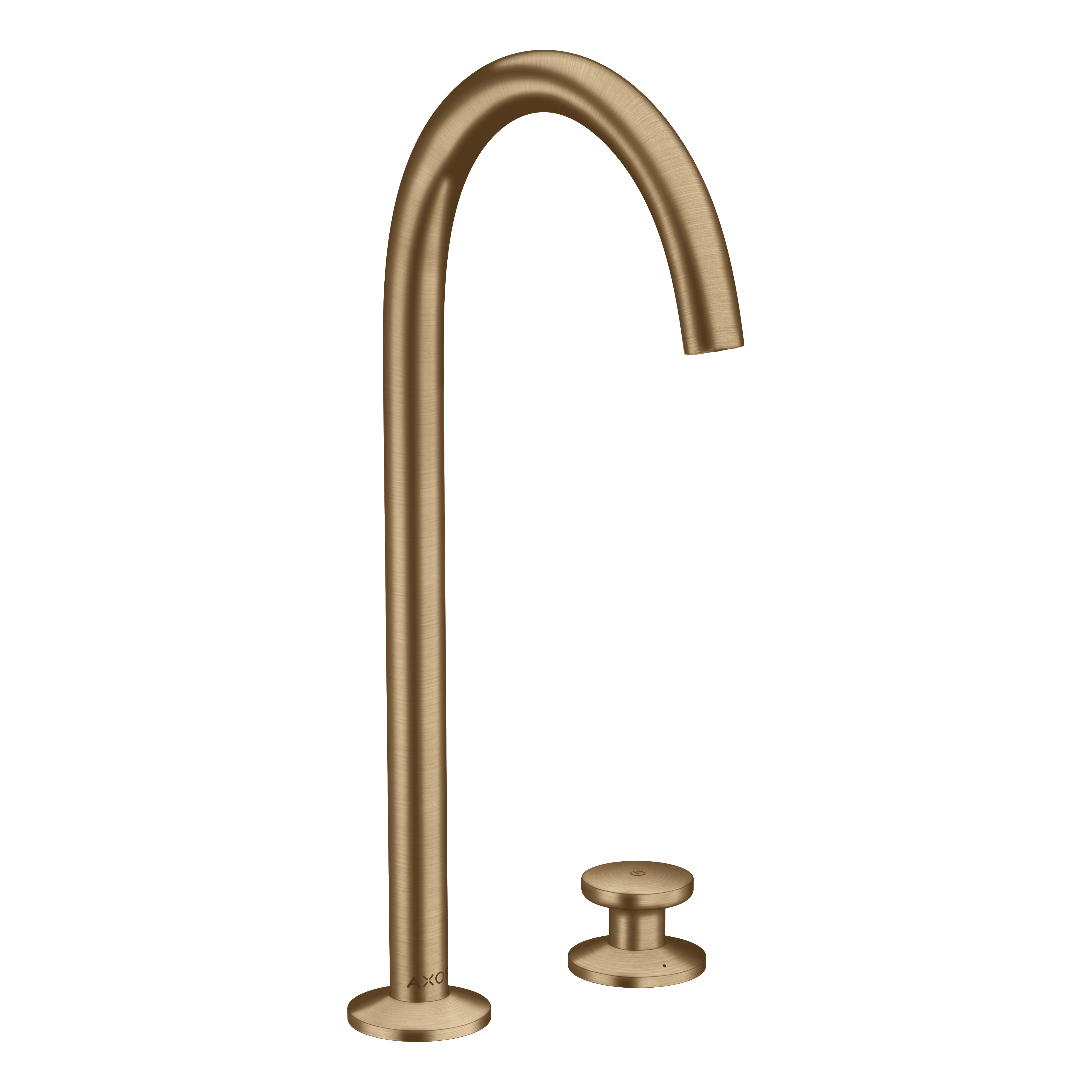AXOR One 2-Hole Basin Mixer Faucet Select 260 with Push-Open Waste Set from Brandt in Brushed Bronze finish