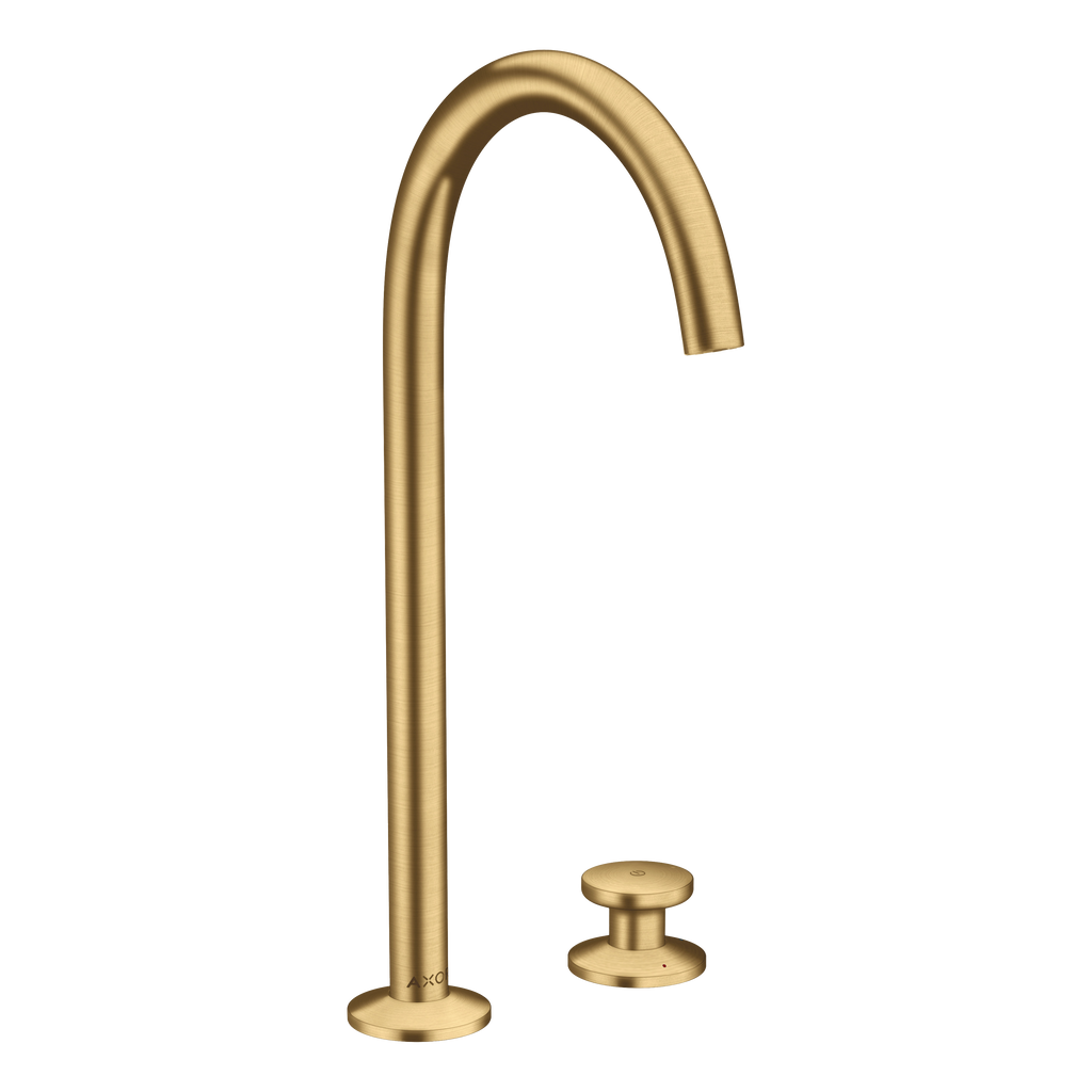 AXOR One 2-Hole Basin Mixer Faucet Select 260 with Push-Open Waste Set from Brandt in Brushed Gold Optic finish