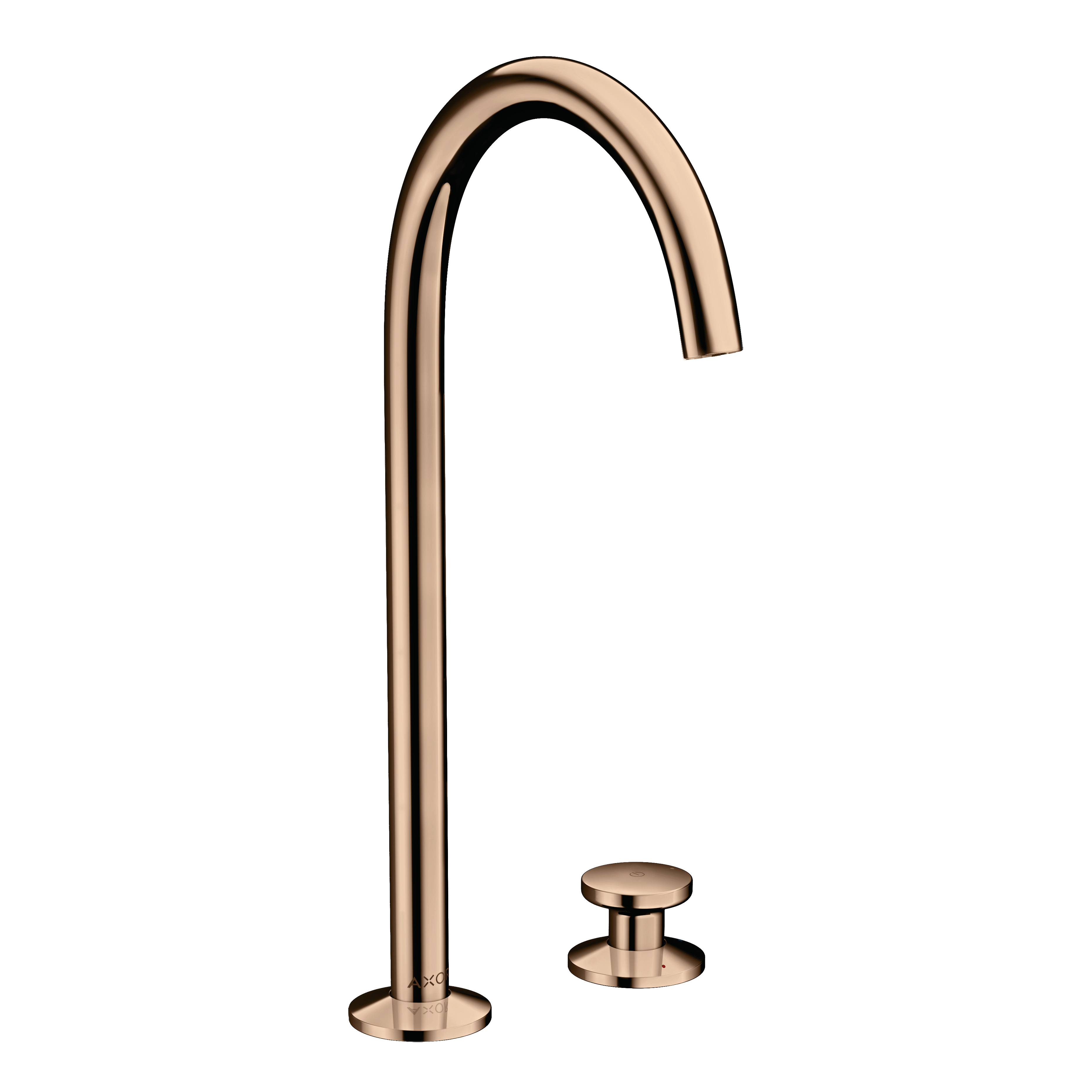 AXOR One 2-Hole Basin Mixer Faucet Select 260 with Push-Open Waste Set from Brandt in Polished Red Gold finish