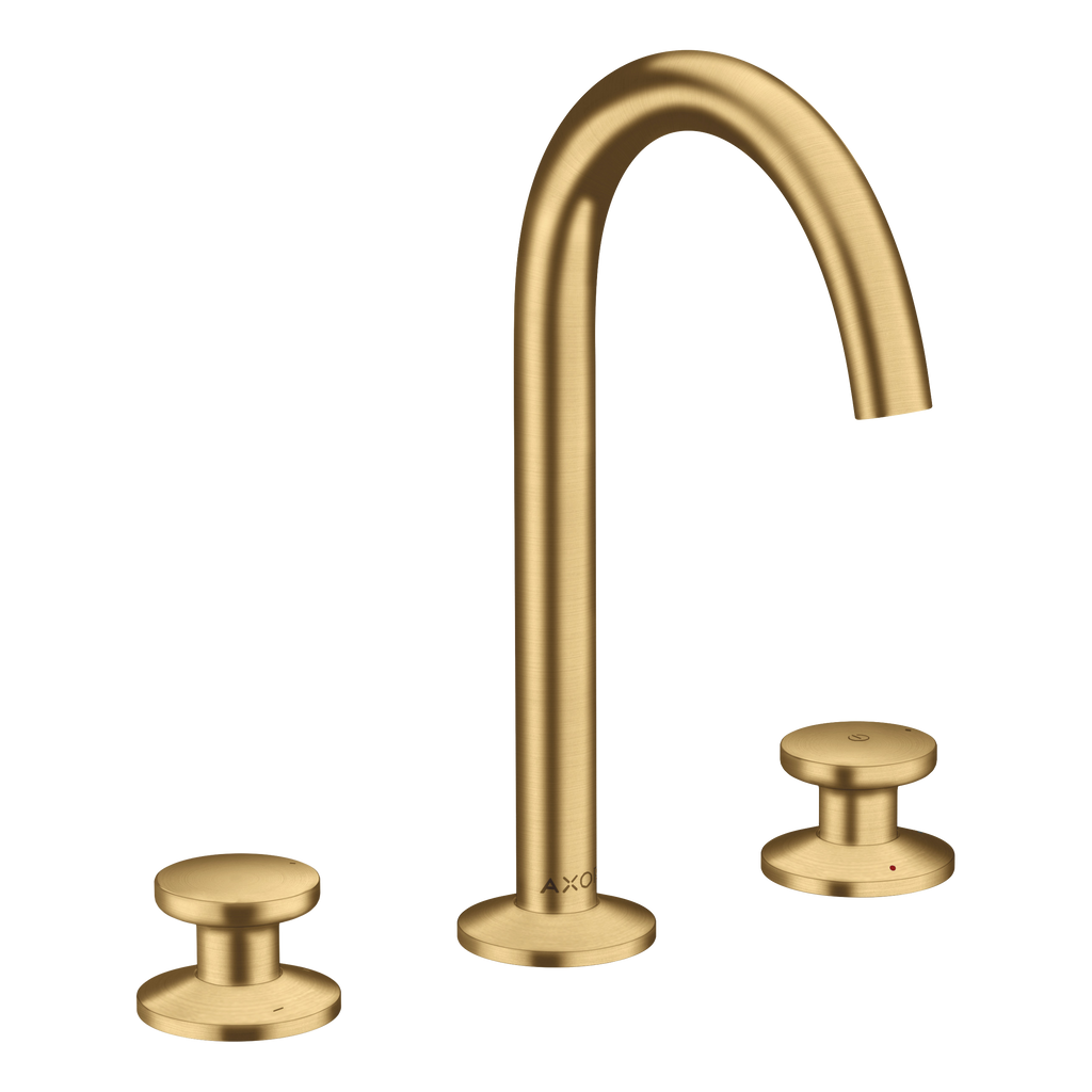AXOR One 3-Hole Basin Mixer Faucet Select 170 with Push-Open Waste Set from Brandt in Brushed Gold Optic finish