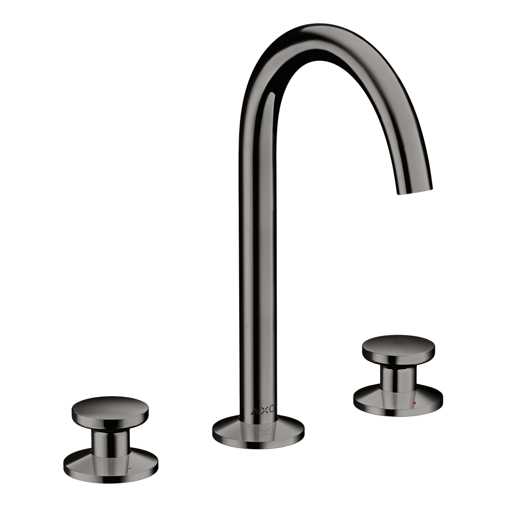 AXOR One 3-Hole Basin Mixer Faucet Select 170 with Push-Open Waste Set from Brandt in Polished Black Chrome finish