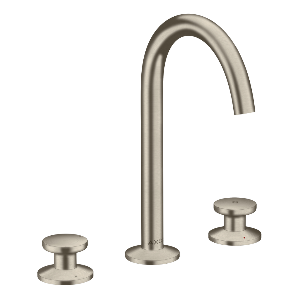 AXOR One 3-Hole Basin Mixer Faucet Select 170 with Push-Open Waste Set from Brandt in Brushed Nickel finish