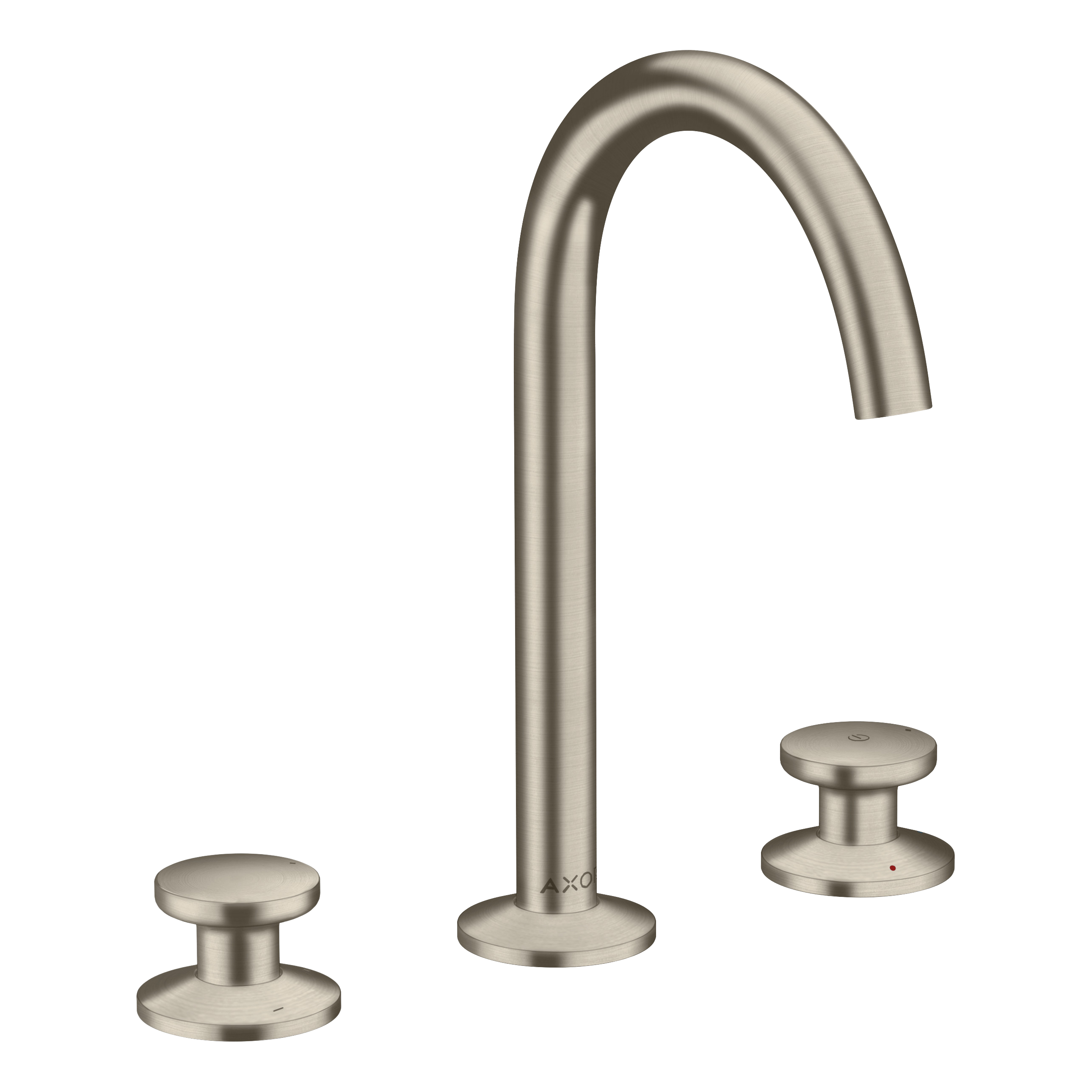 AXOR One 3-Hole Basin Mixer Faucet Select 170 with Push-Open Waste Set from Brandt in Brushed Nickel finish