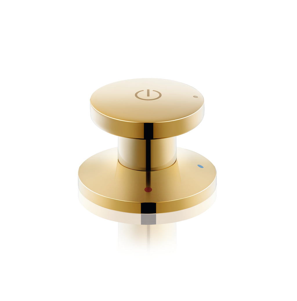 AXOR One 3-Hole Basin Mixer Faucet Select 170 with Push-Open Waste Set from Brandt in Polished Gold Optic finish