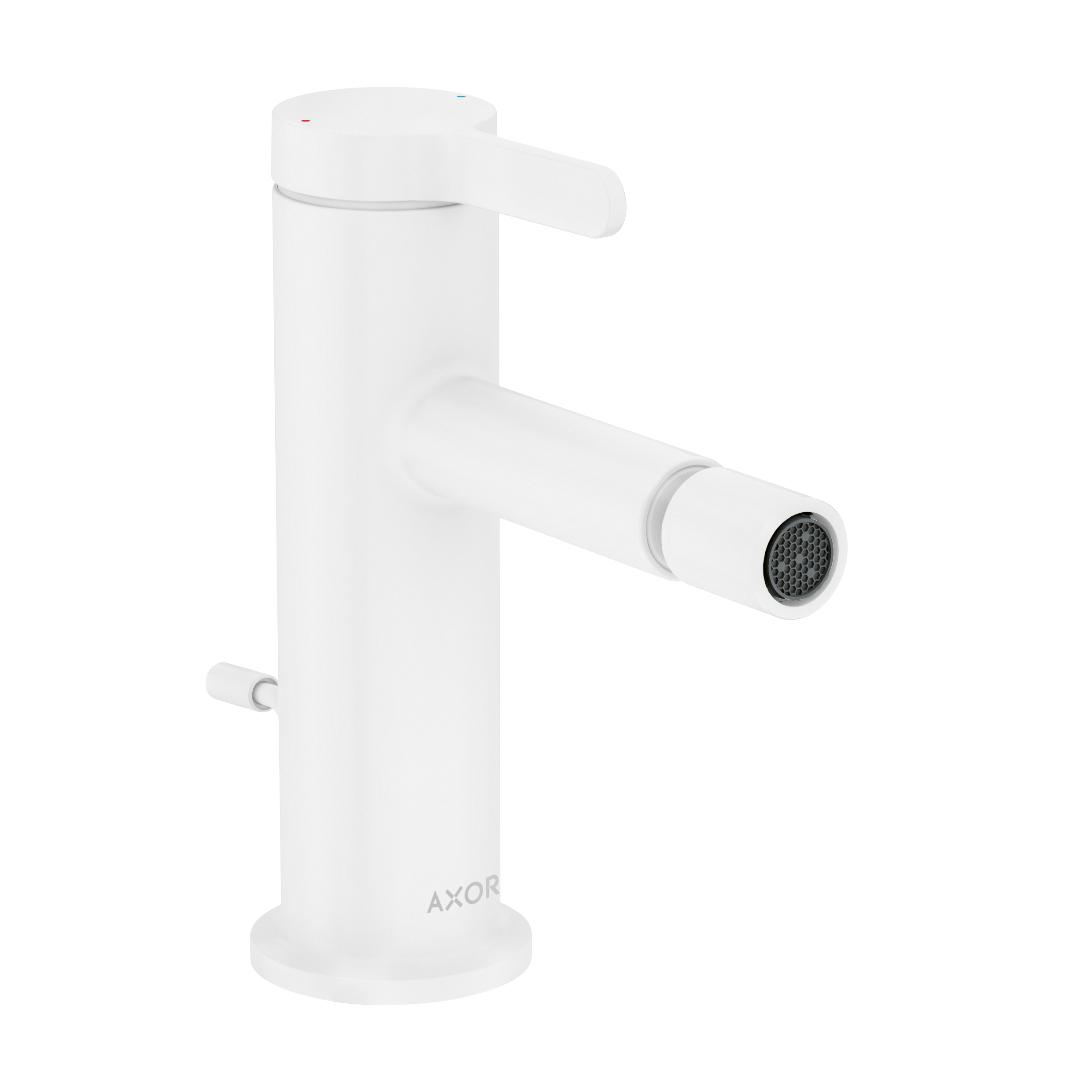 AXOR One Single Lever Handle Bidet Mixer Faucet with Pop-Up Waste from Brandt in Matt White finish