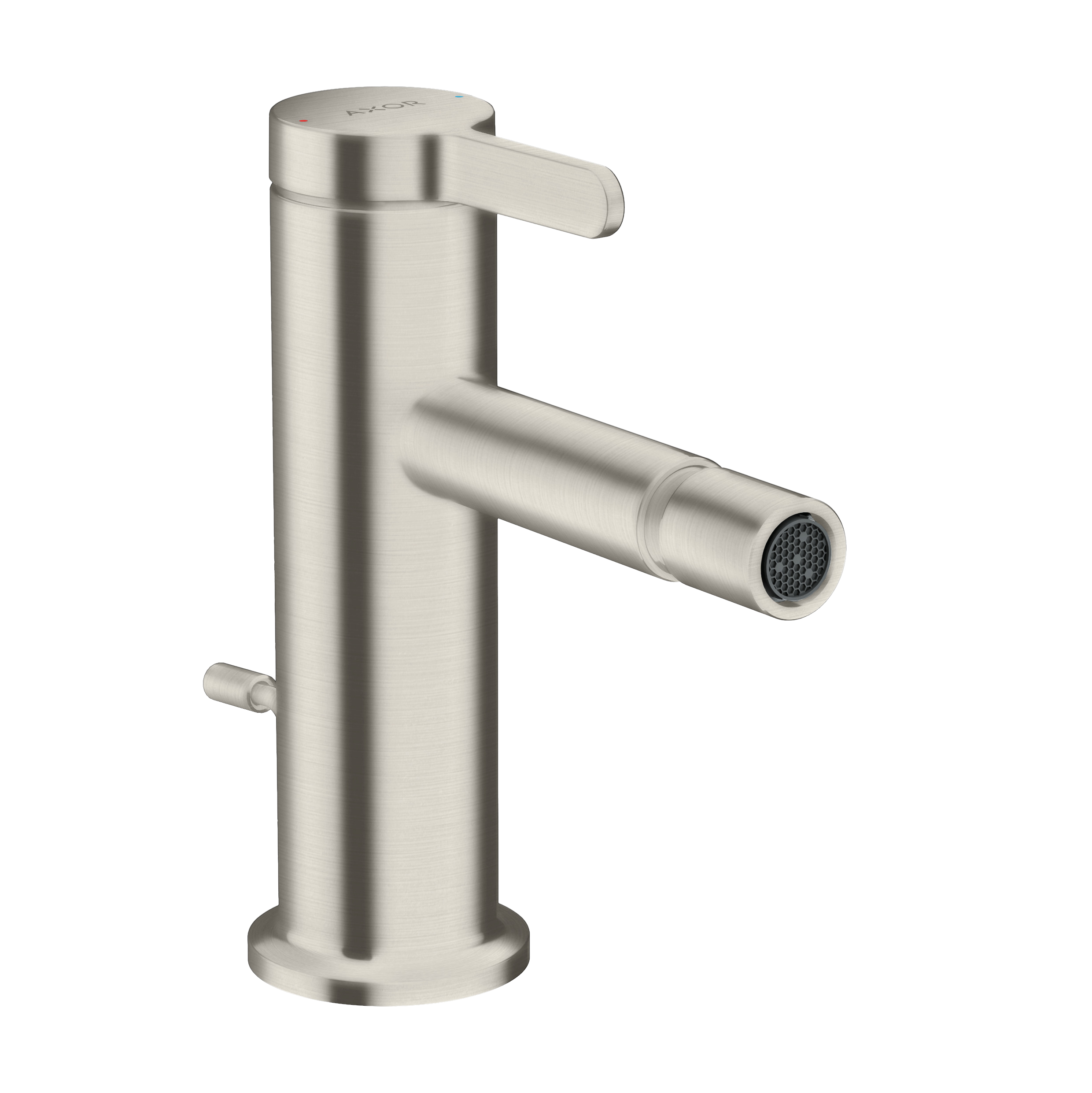 AXOR One Single Lever Handle Bidet Mixer Faucet with Pop-Up Waste from Brandt in Stainless Steel Optic finish