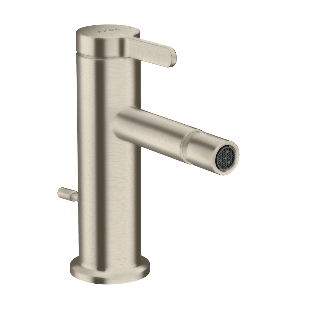 AXOR One Single Lever Handle Bidet Mixer Faucet with Pop-Up Waste from Brandt in Brushed Nickel finish