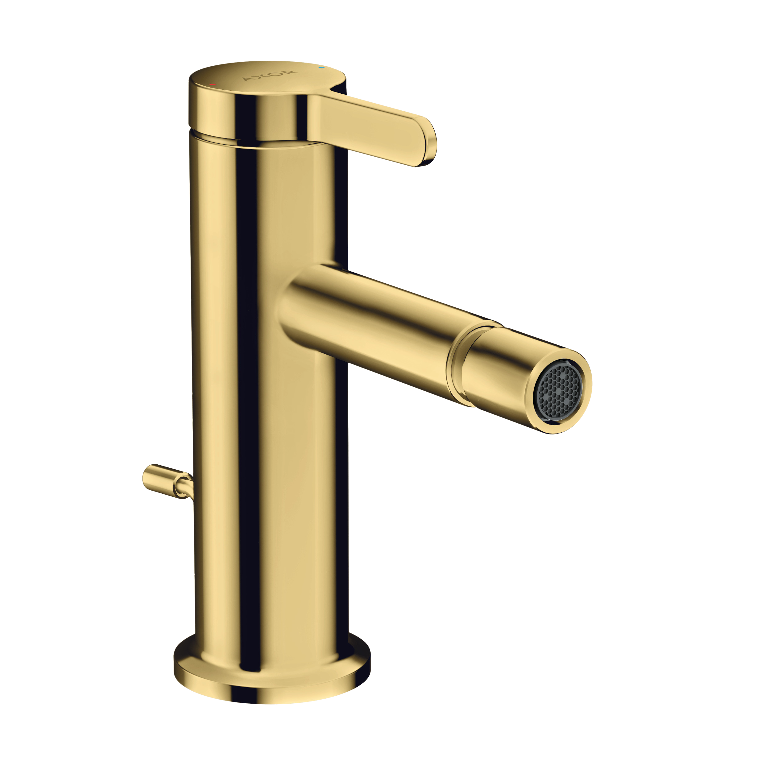 AXOR One Single Lever Handle Bidet Mixer Faucet with Pop-Up Waste from Brandt in Polished Gold Optic finish
