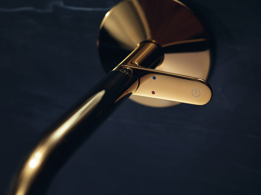 AXOR One Concealed Basin Mixer Faucet Select with 220 mm Spout from Brandt in Polished Gold Optic finish