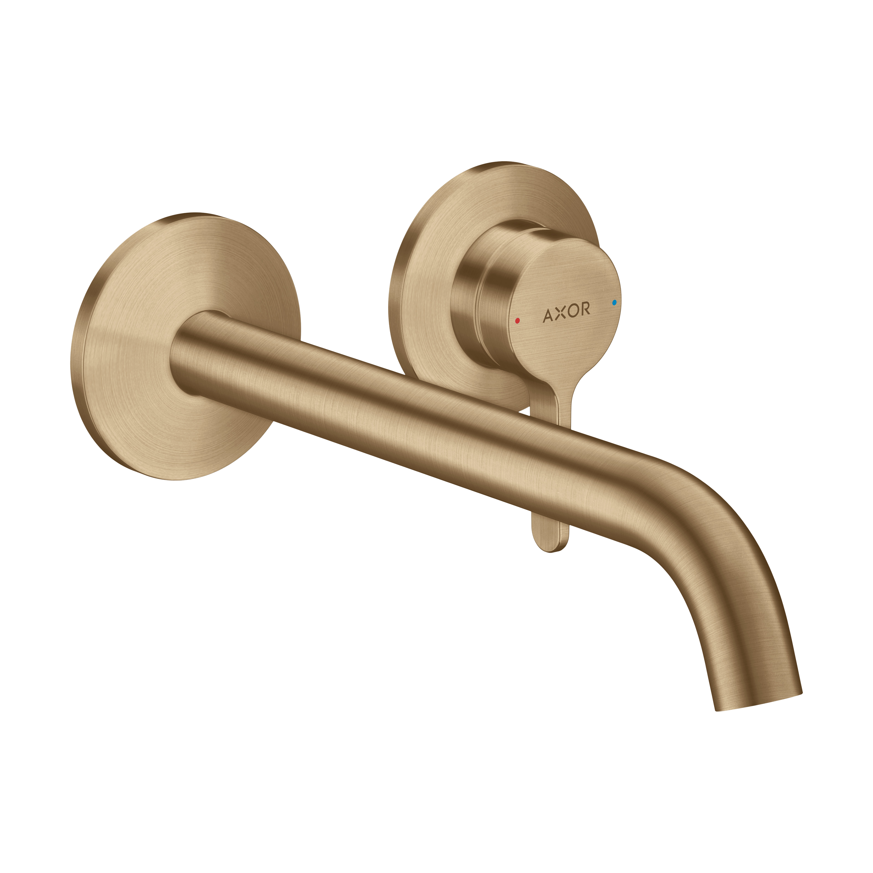 AXOR One Single Lever Handle Concealed Basin Mixer Faucet for 2-Hole Installation with 220 mm Spout from Brandt in Brushed Bronze finish
