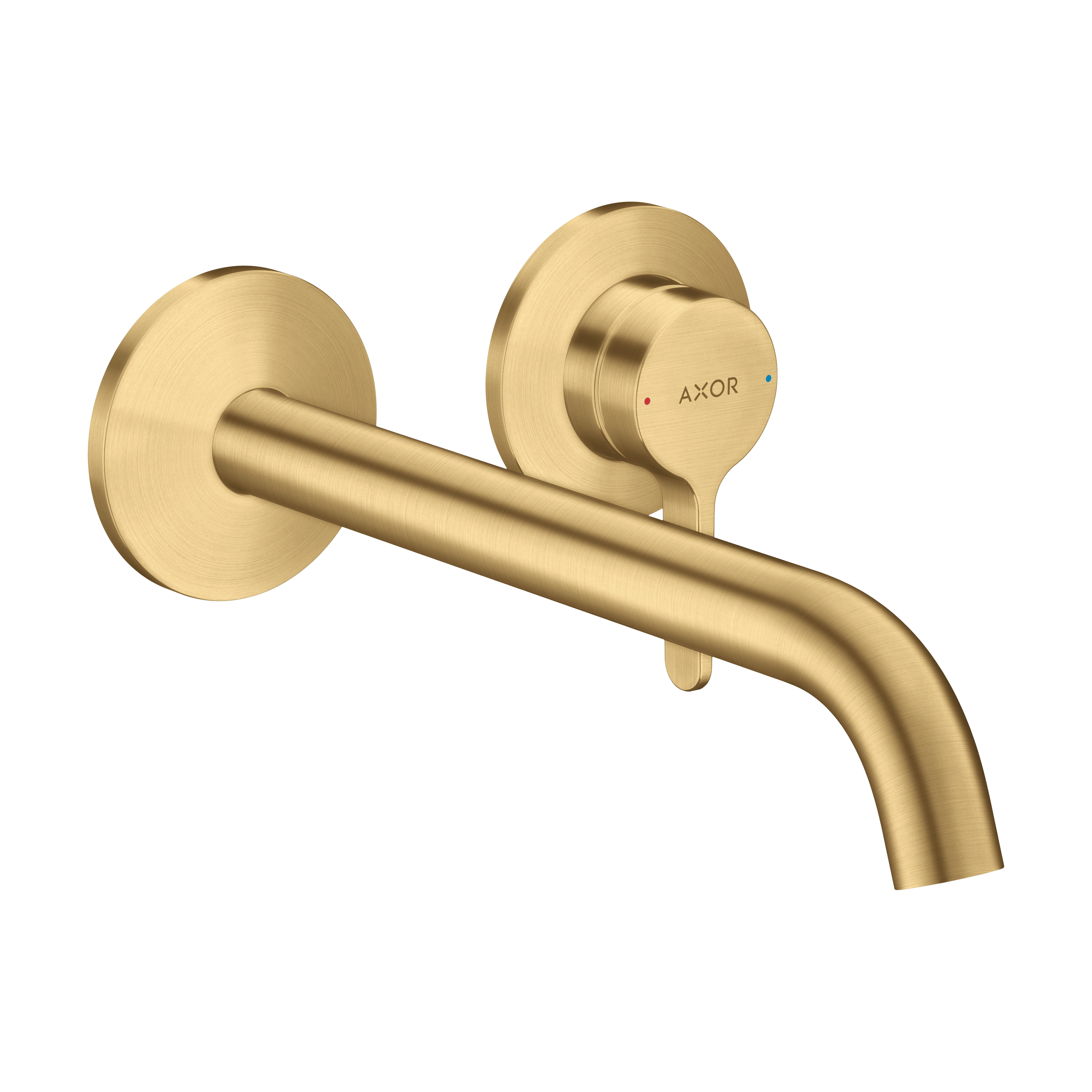 AXOR One Single Lever Handle Concealed Basin Mixer Faucet for 2-Hole Installation with 220 mm Spout from Brandt in Brushed Gold Optic finish
