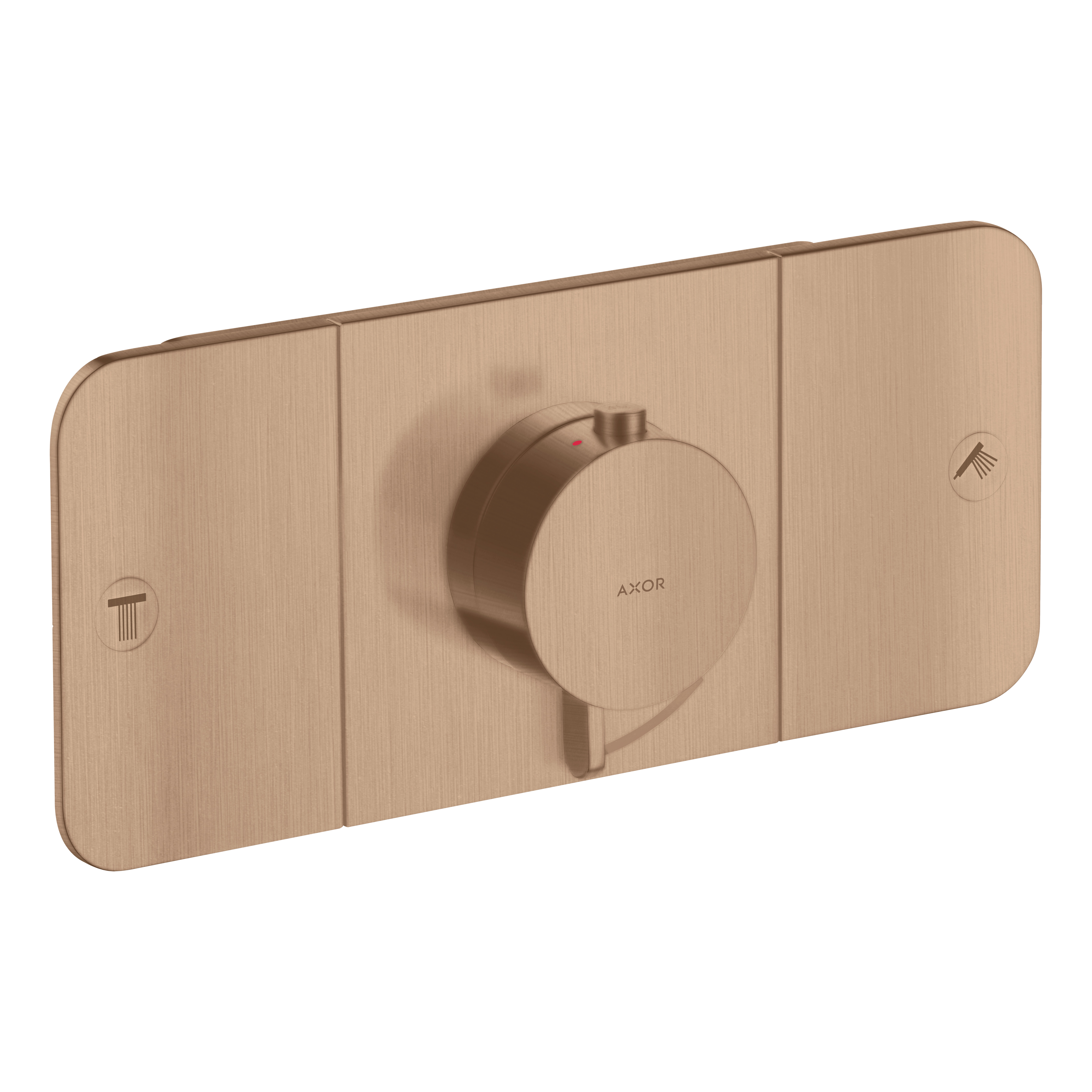 AXOR One Concealed Shower Thermostat with 2 Outlets from Brandt in Brushed Red Gold finish