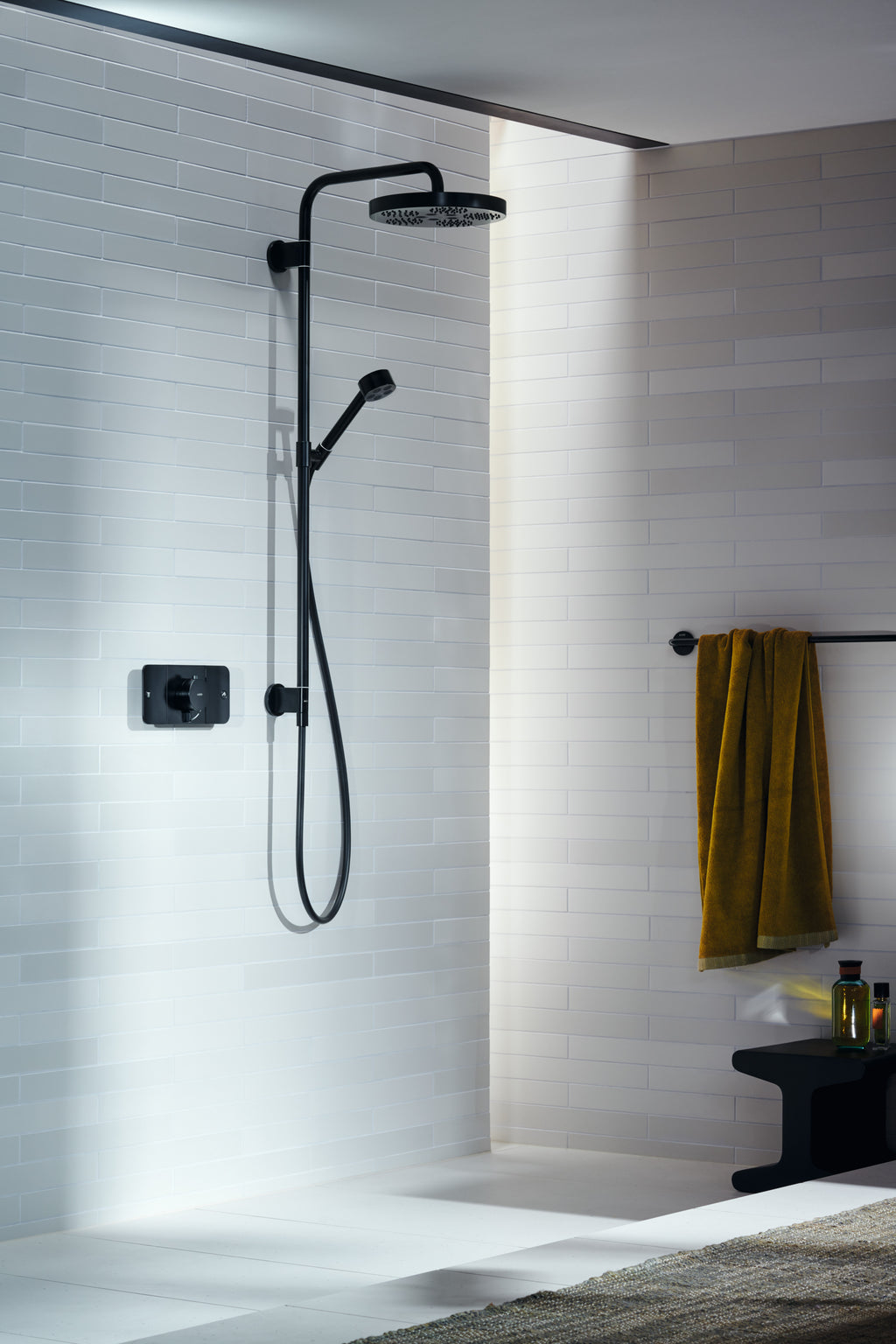 AXOR One Concealed Shower Thermostat with 2 Outlets from Brandt in Matt Black finish