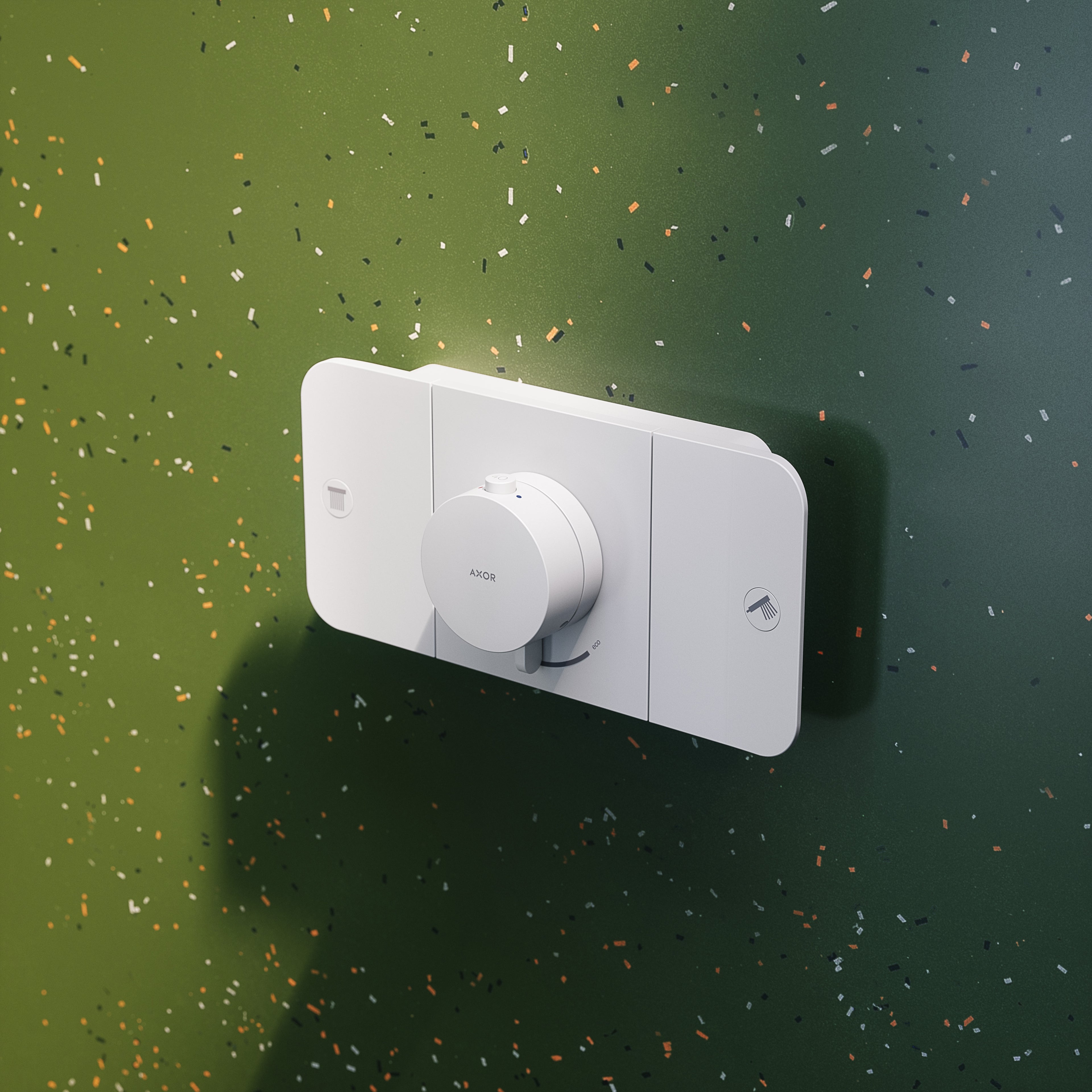 AXOR One Concealed Shower Thermostat with 2 Outlets from Brandt in Matt White finish