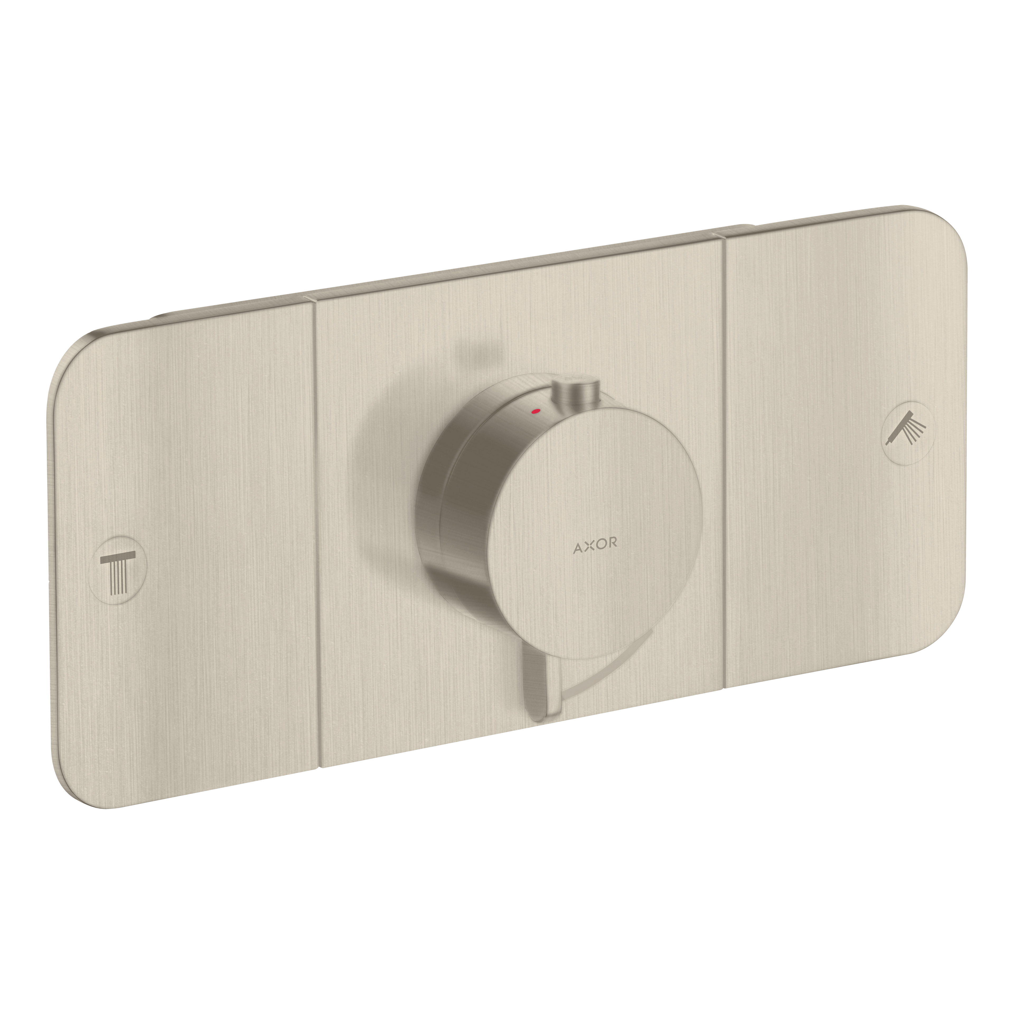 AXOR One Concealed Shower Thermostat with 2 Outlets from Brandt in Brushed Nickel finish