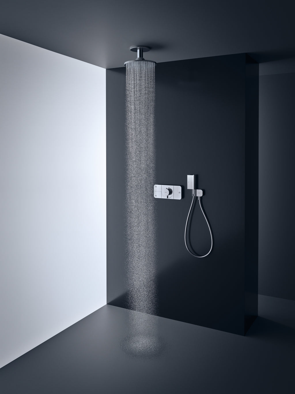 AXOR One Concealed Shower Thermostat with 3 Outlets from Brandt in Chrome finish