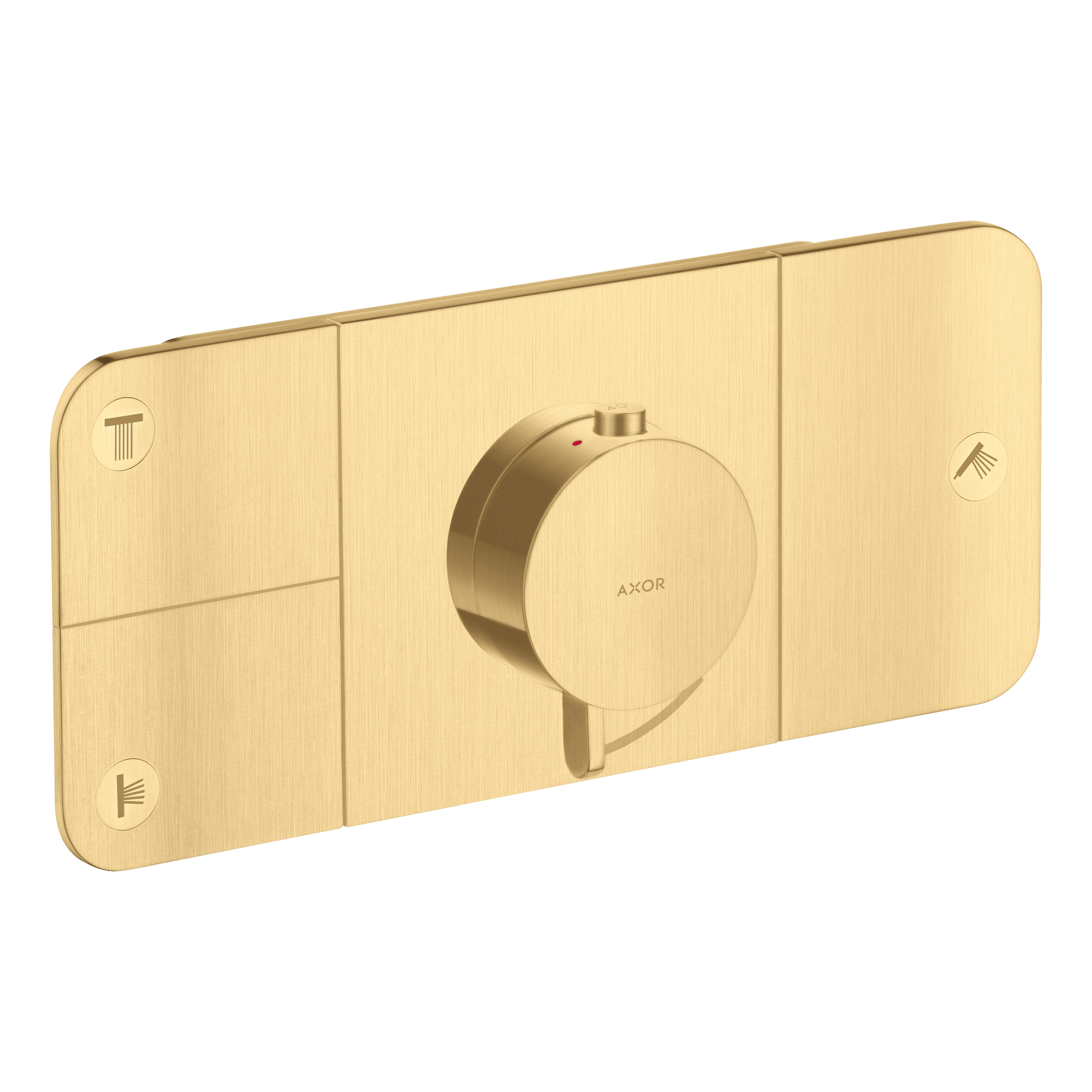 AXOR One Concealed Shower Thermostat with 3 Outlets from Brandt in Brushed Gold Optic finish