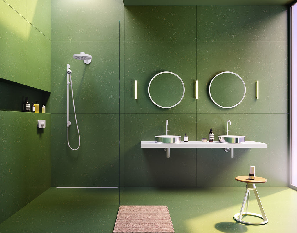 AXOR One Concealed Shower Thermostat with 3 Outlets from Brandt in Matt White finish