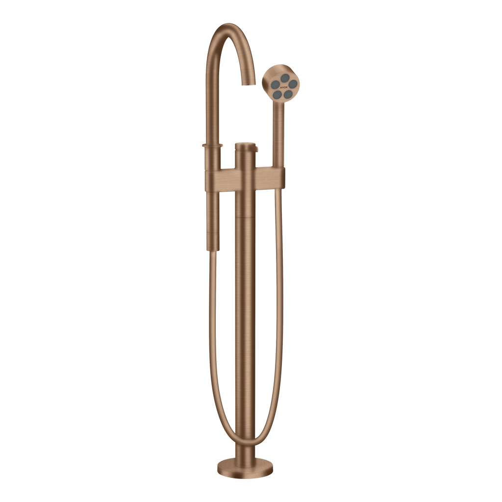 AXOR One Single Lever Handle Floorstanding Bath & Shower Mixer Faucet from Brandt in Brushed Red Gold finish